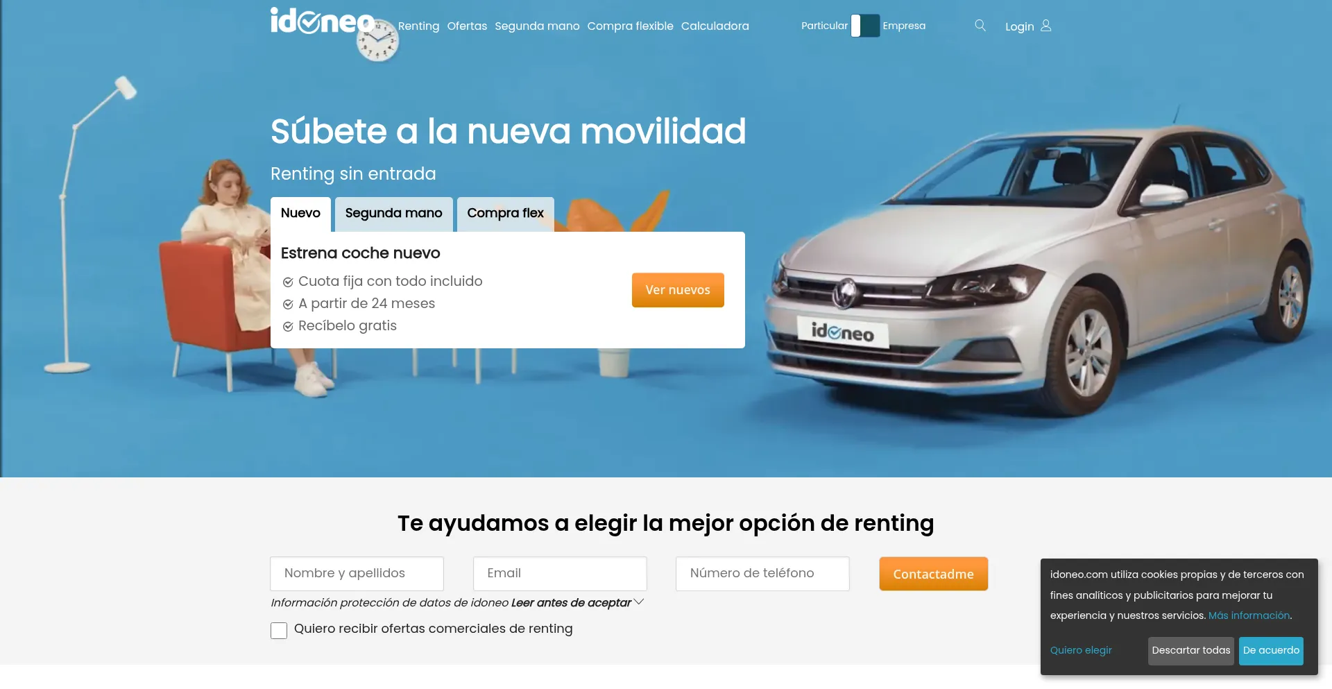 Website screenshot of Idoneo.es