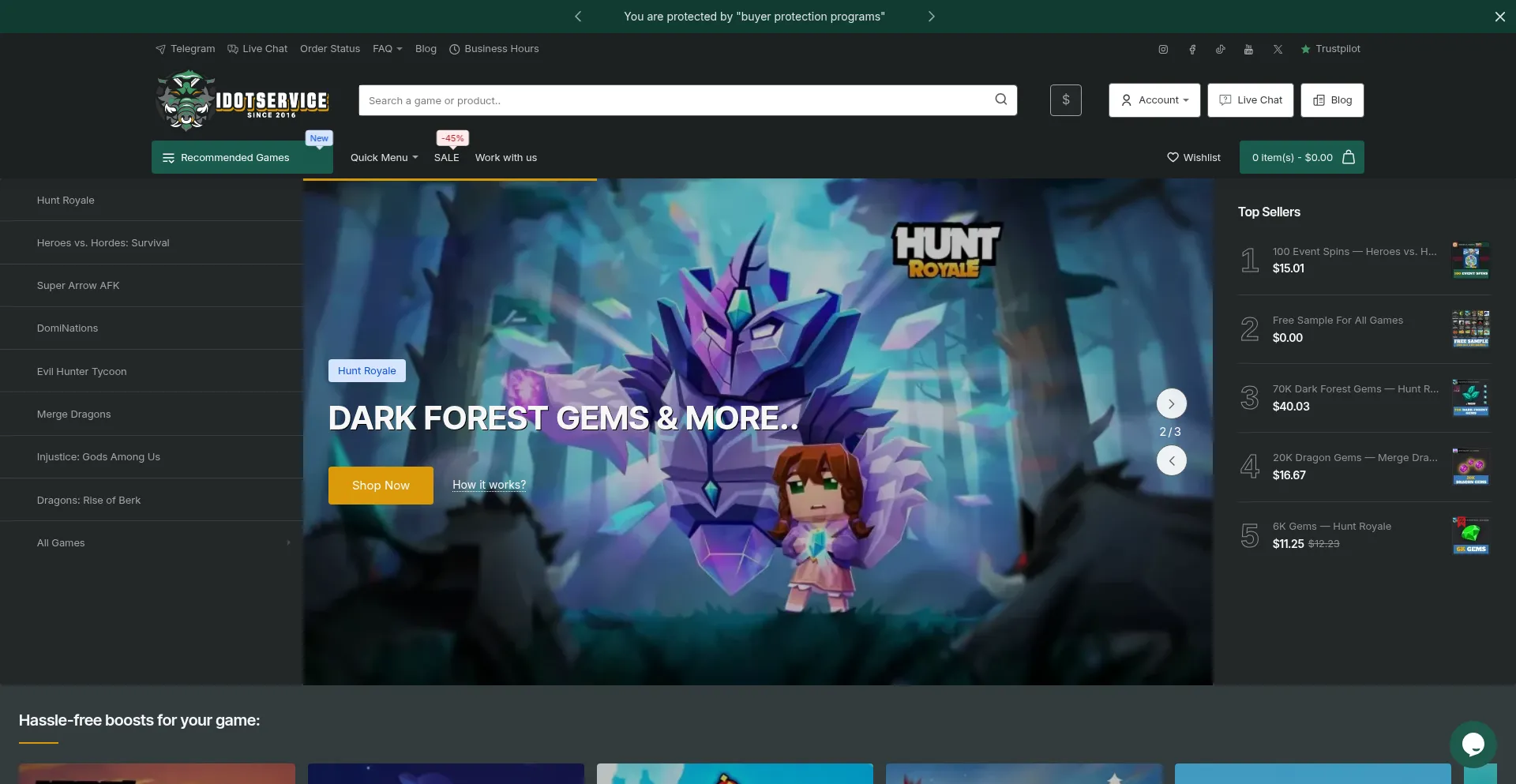 Website screenshot of Idotservice.com