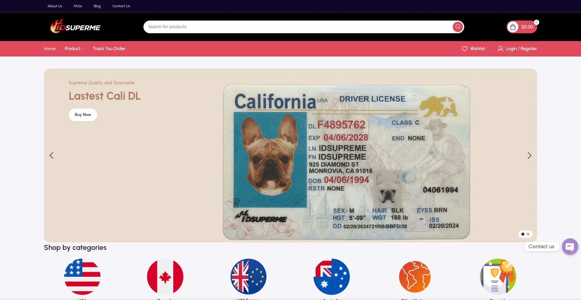 Website screenshot of Idsupreme.com
