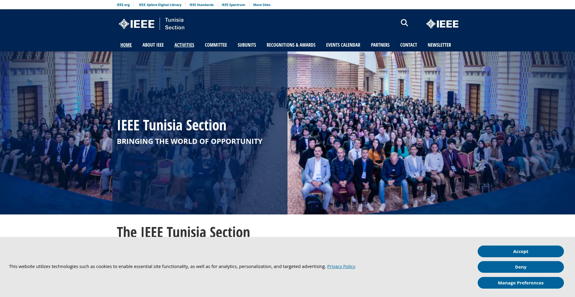 Website screenshot of Ieee.tn