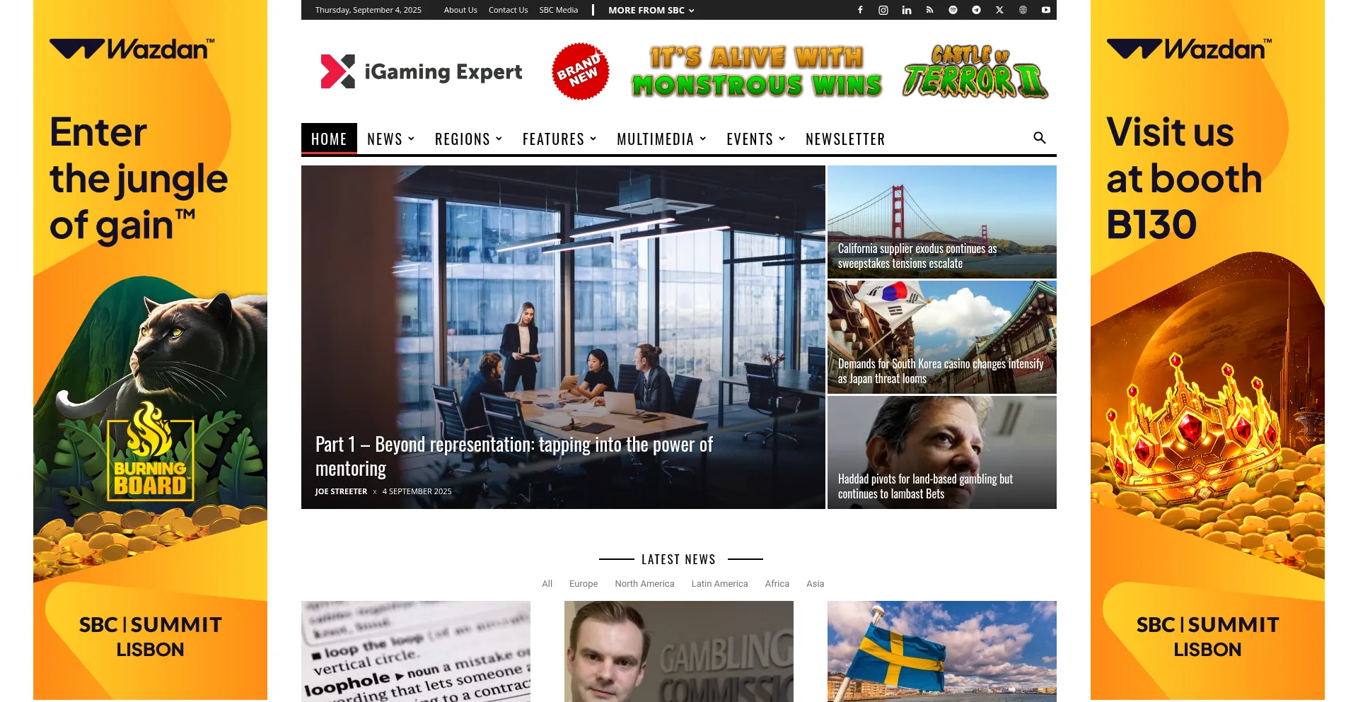 Website screenshot of Igamingexpert.com