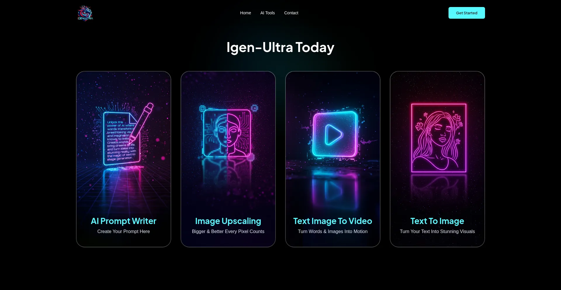Website screenshot of Igenultra.com