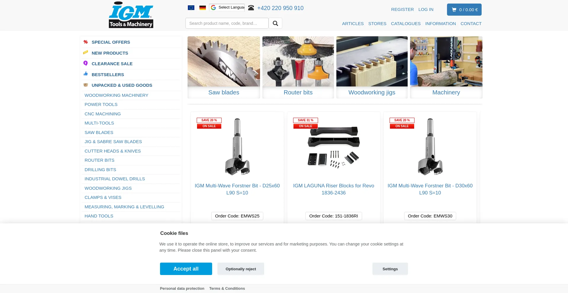 Website screenshot of Igmtools.com