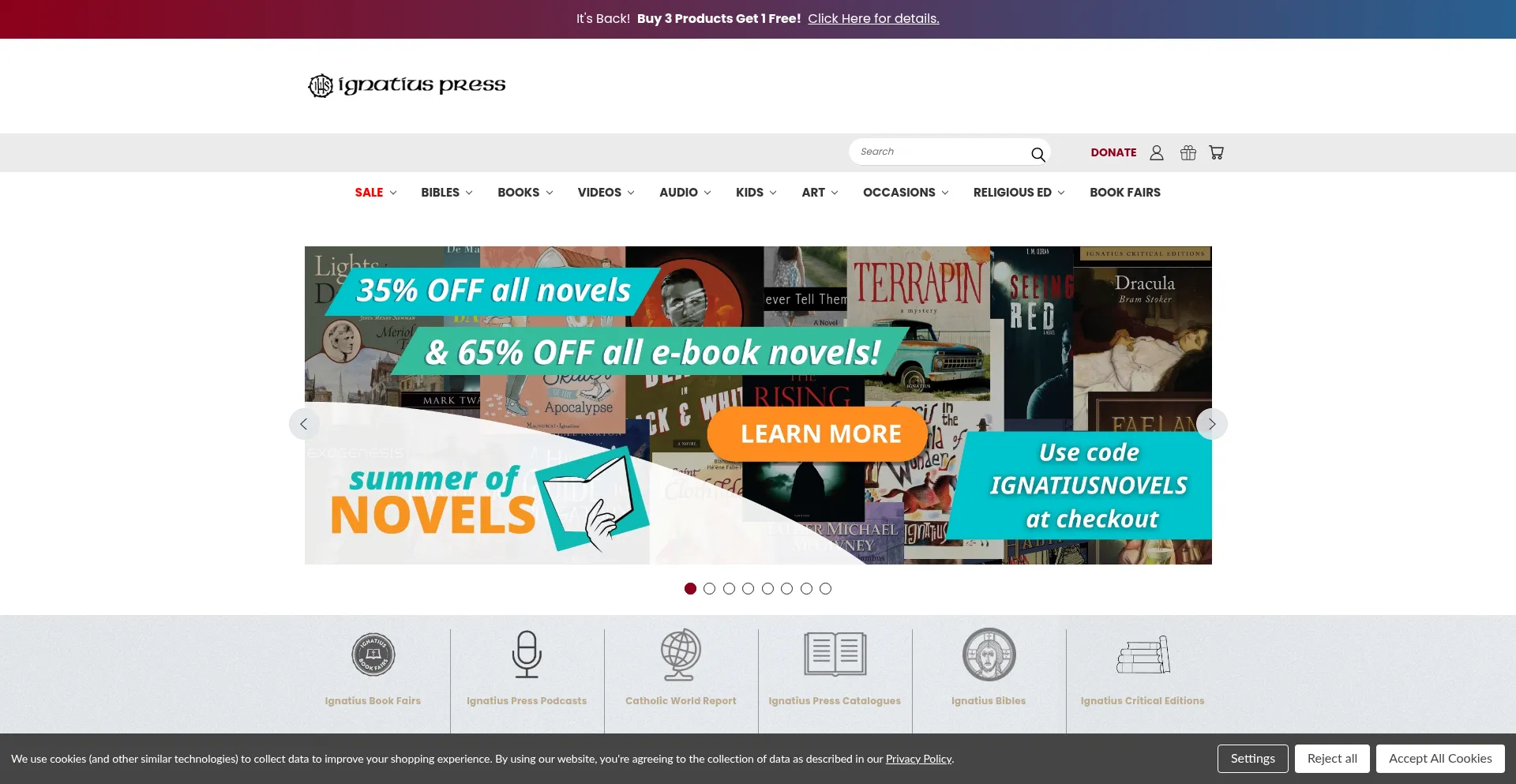 Website screenshot of Ignatius.com