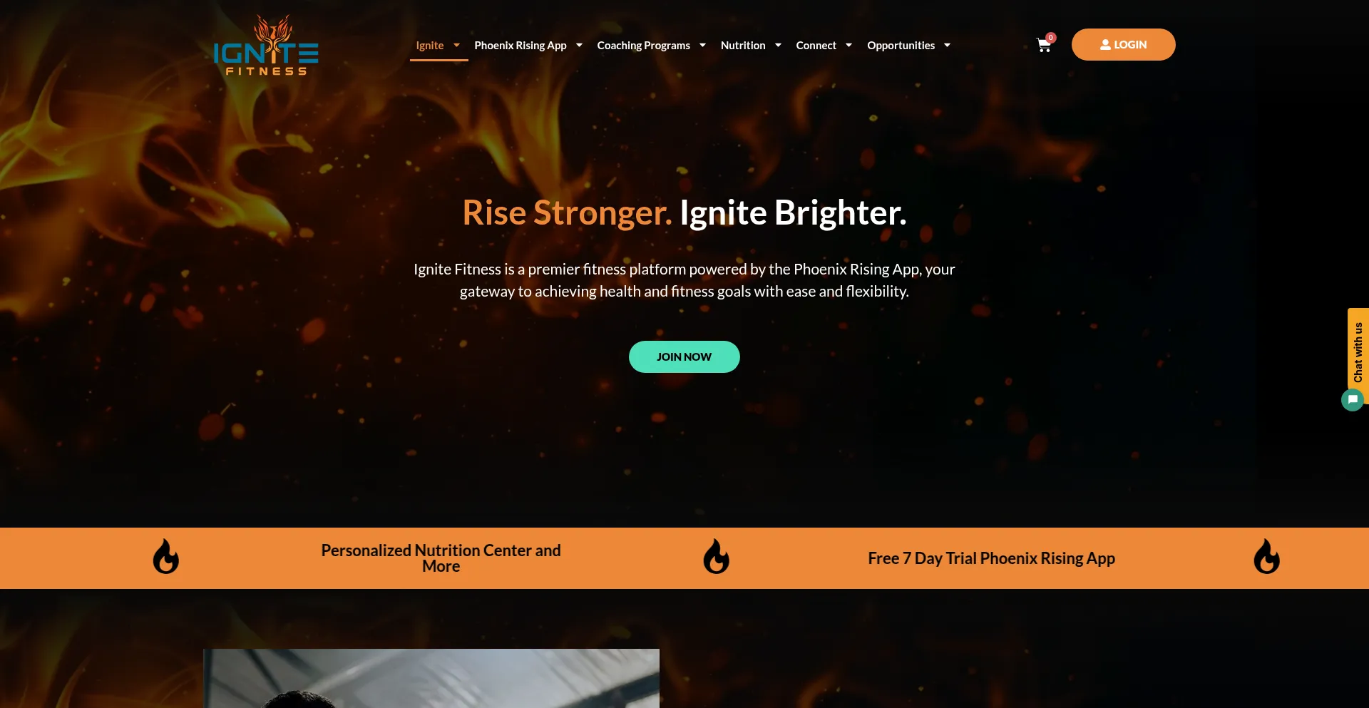 Website screenshot of Ignitefitness.net