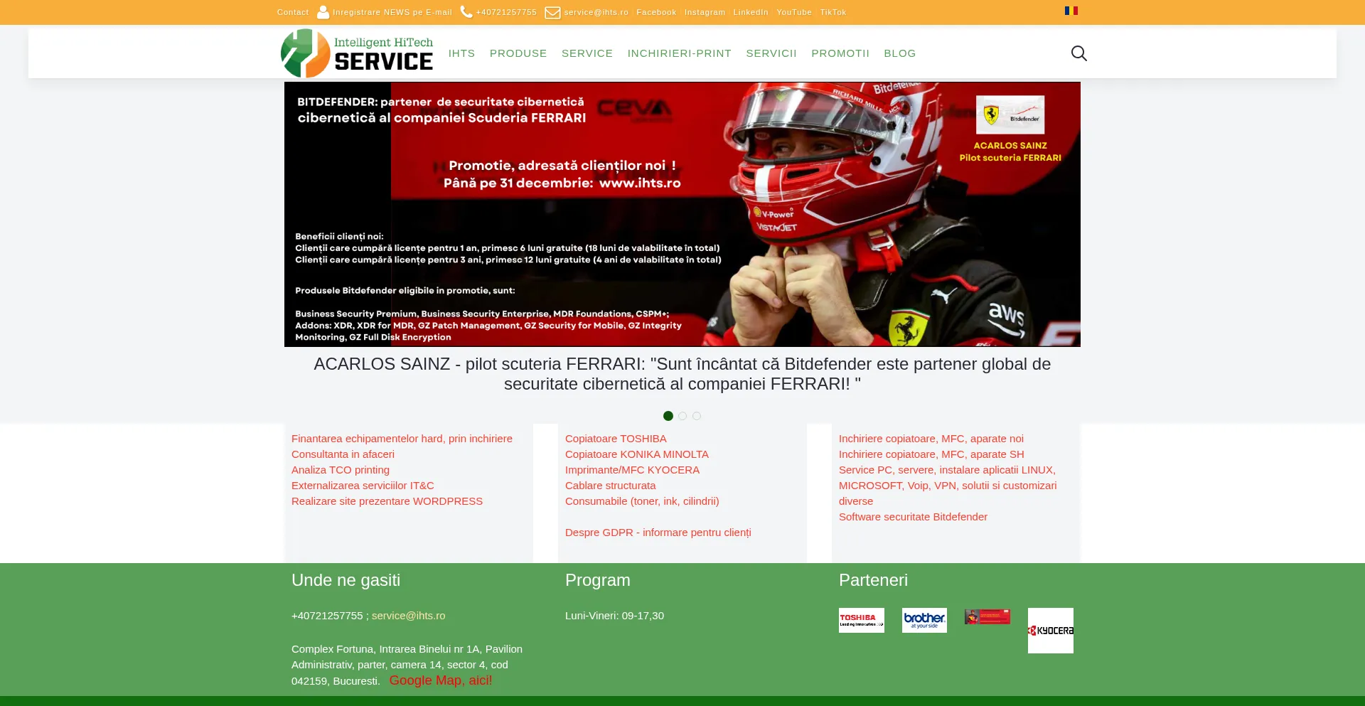 Website screenshot of Ihts.ro