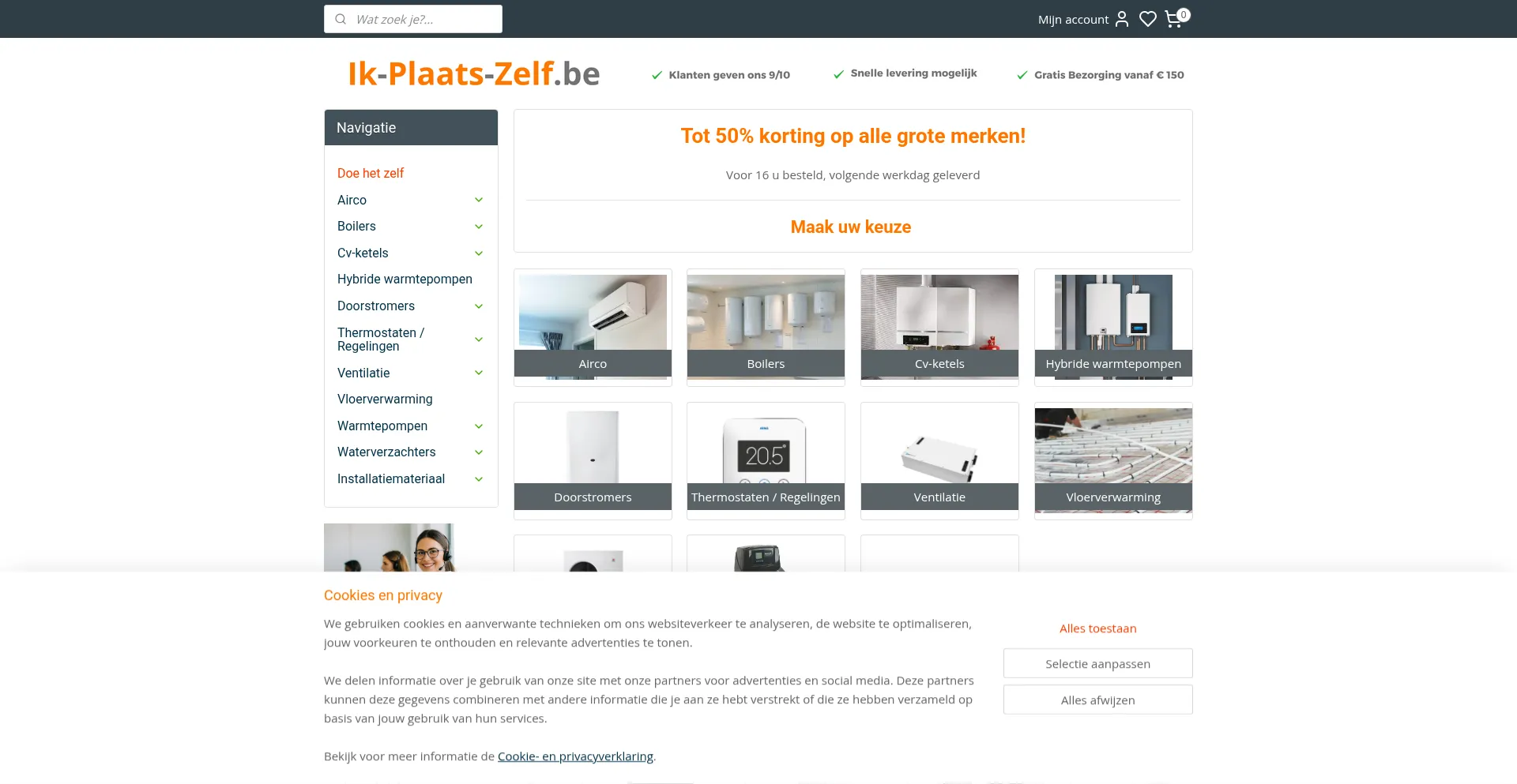 Website screenshot of Ik-plaats-zelf.be