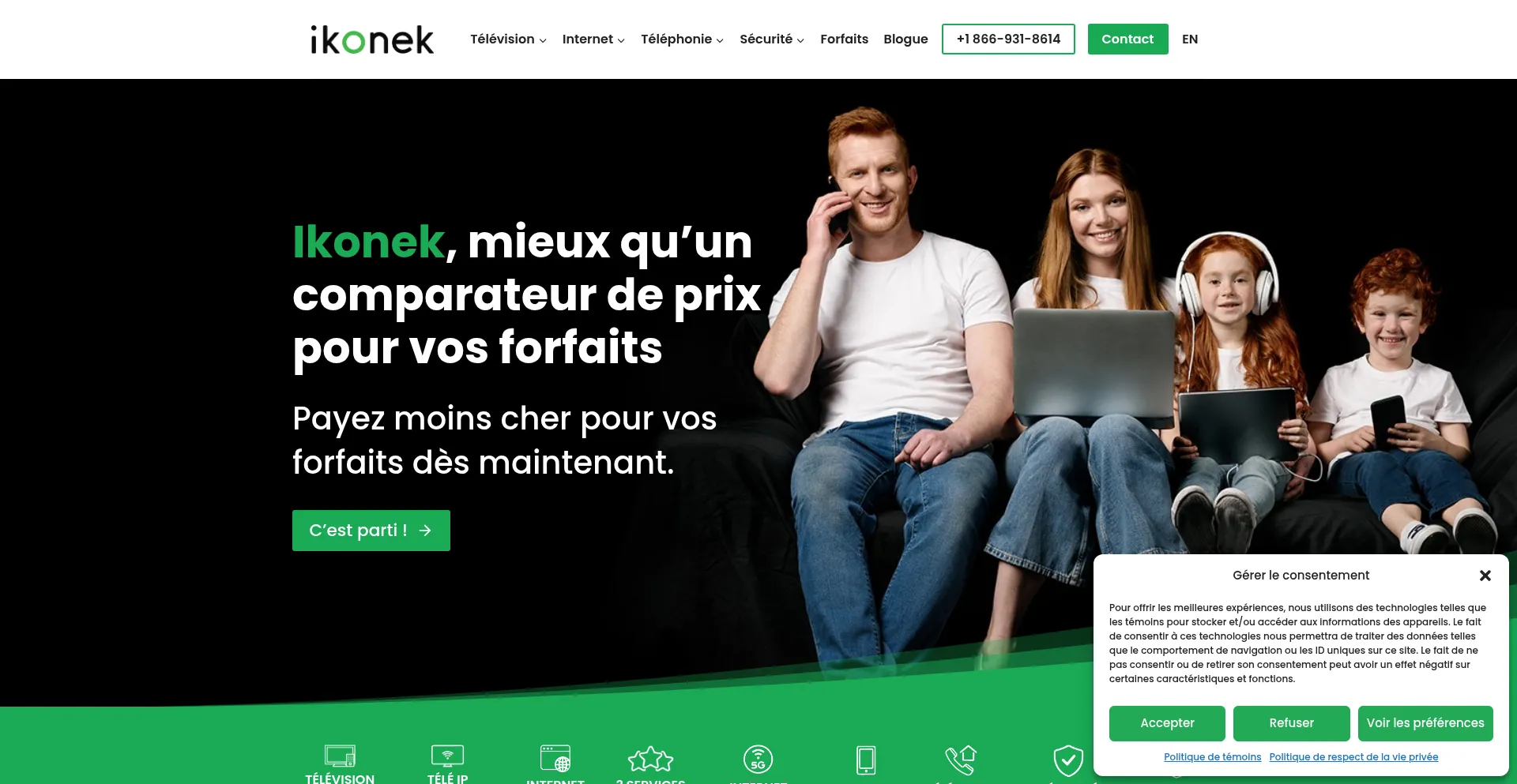 Website screenshot of Ikonek.ca