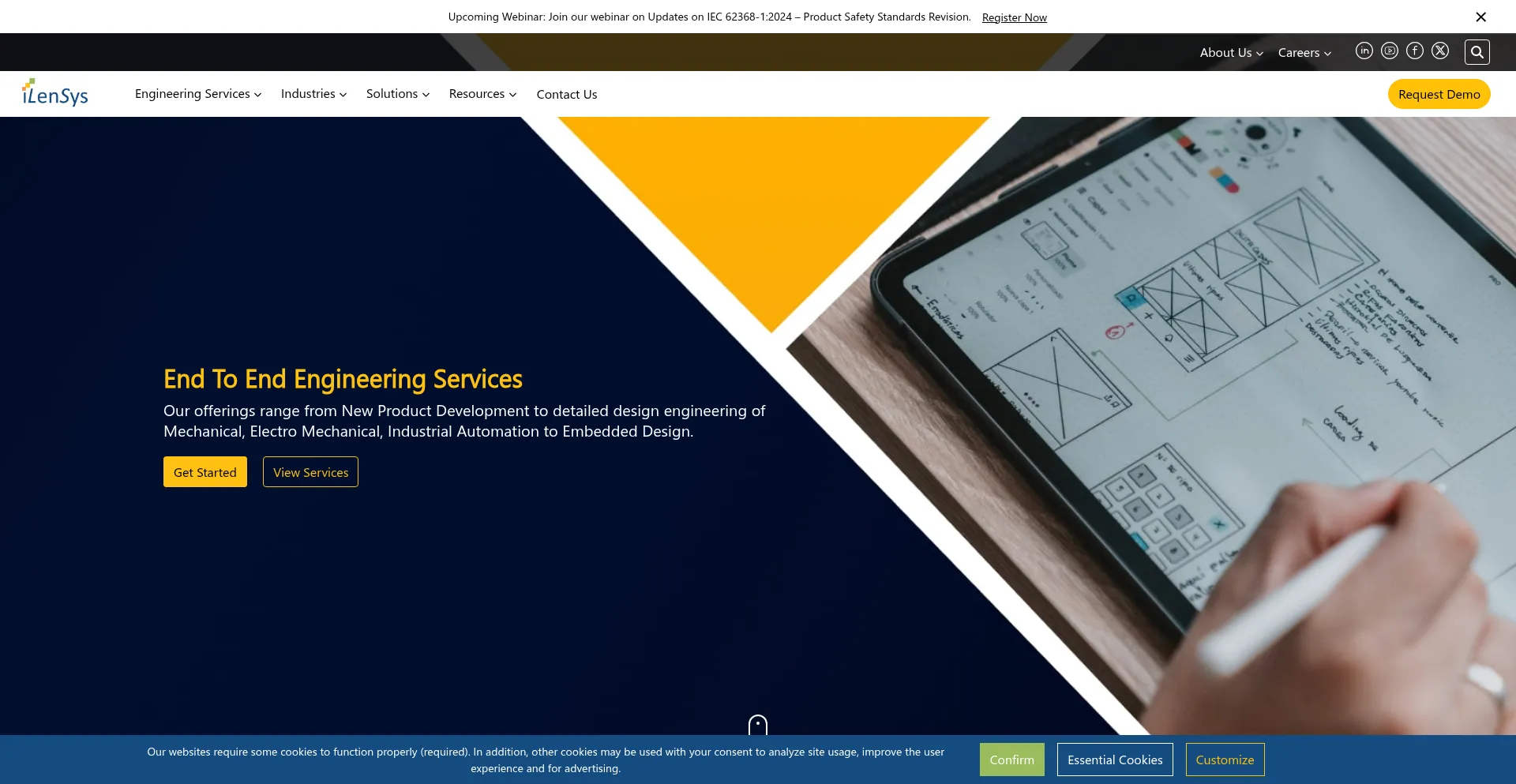 Website screenshot of Ilensys.com