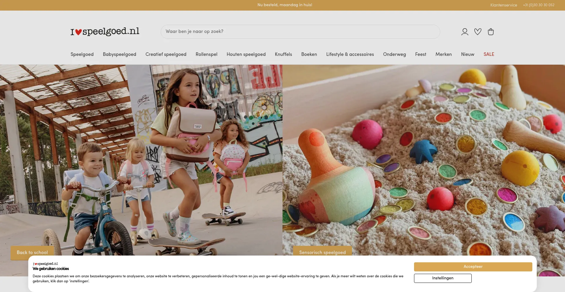Website screenshot of Ilovespeelgoed.nl