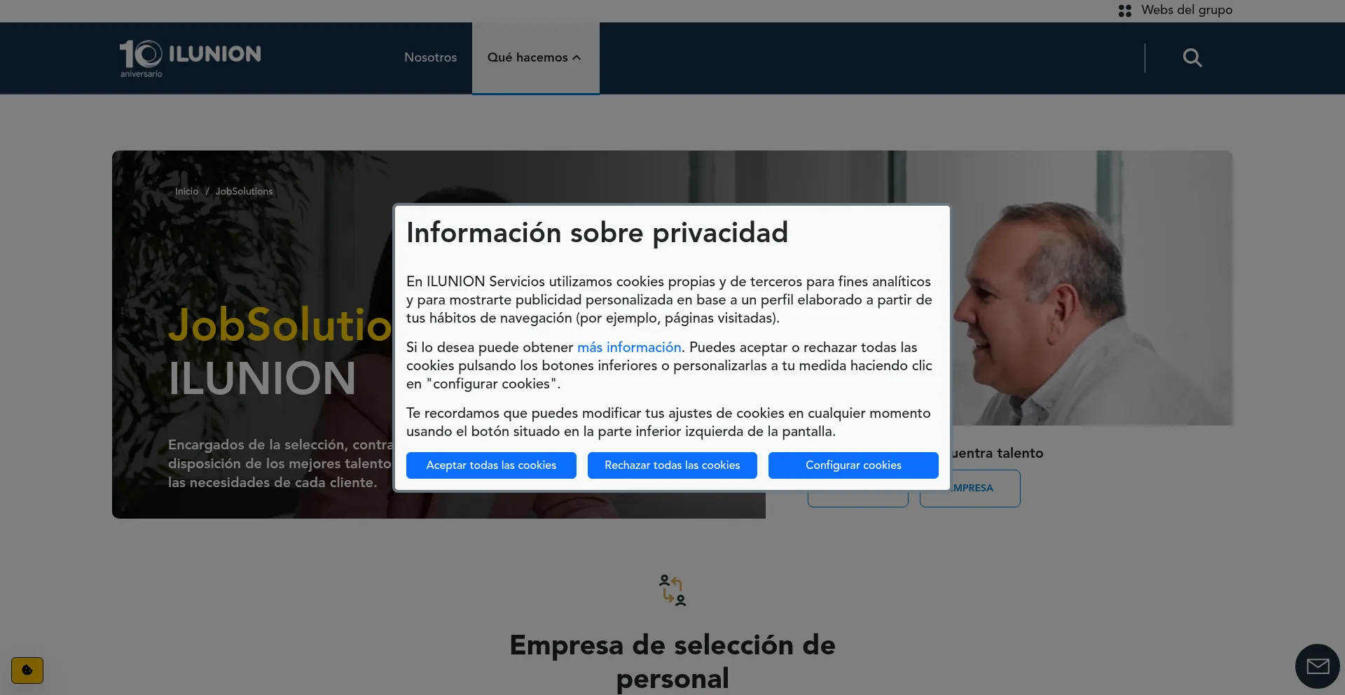 Website screenshot of Ilunion-capitalhumano.com