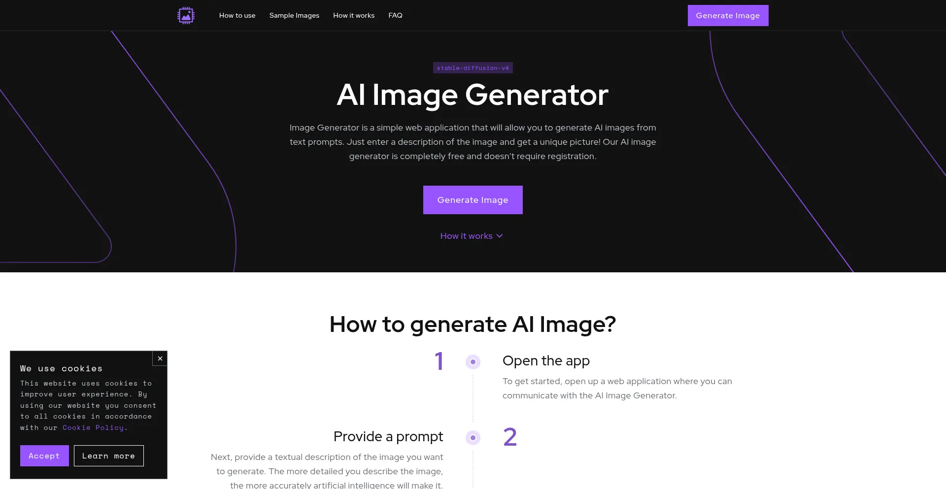 Website screenshot of Image-generator.com