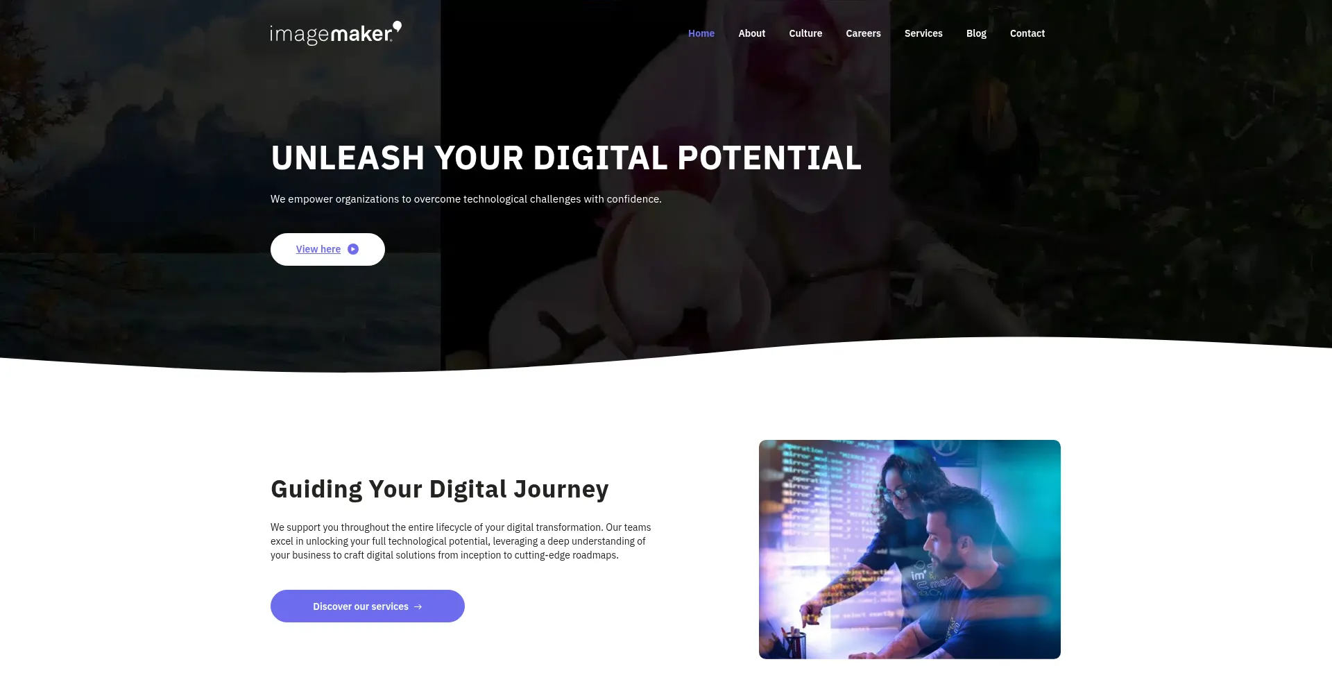 Website screenshot of Imagemaker.com