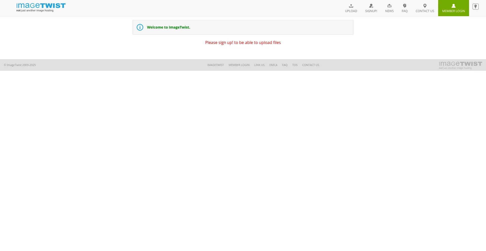 Website screenshot of Imagetwist.com