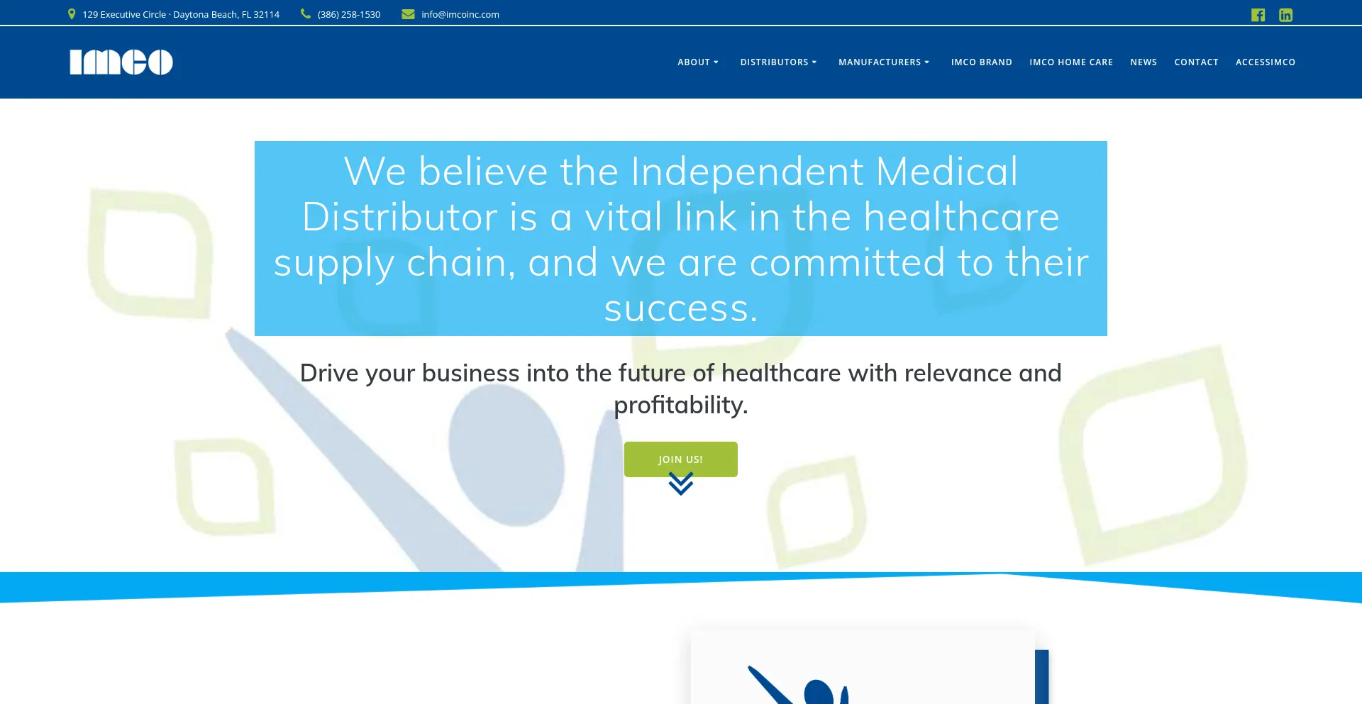 Website screenshot of Imcoinc.com