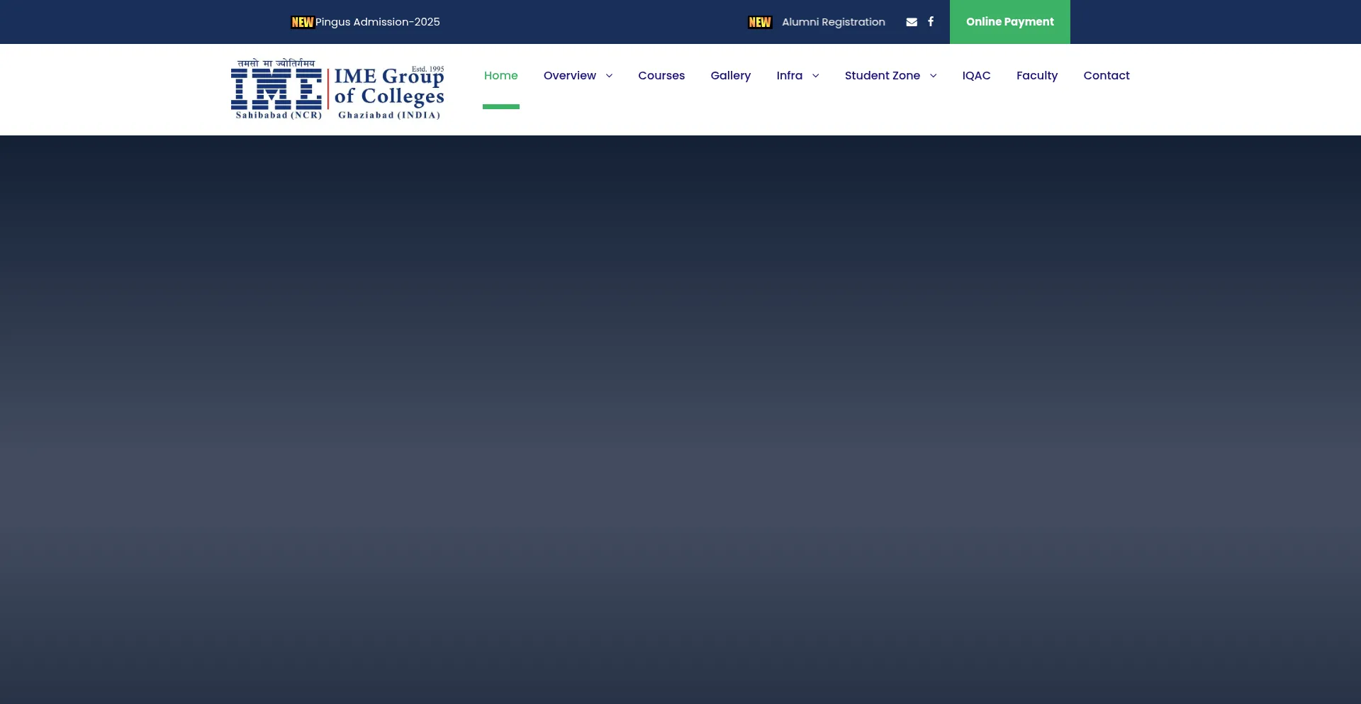 Website screenshot of Imesahibabad.ac.in