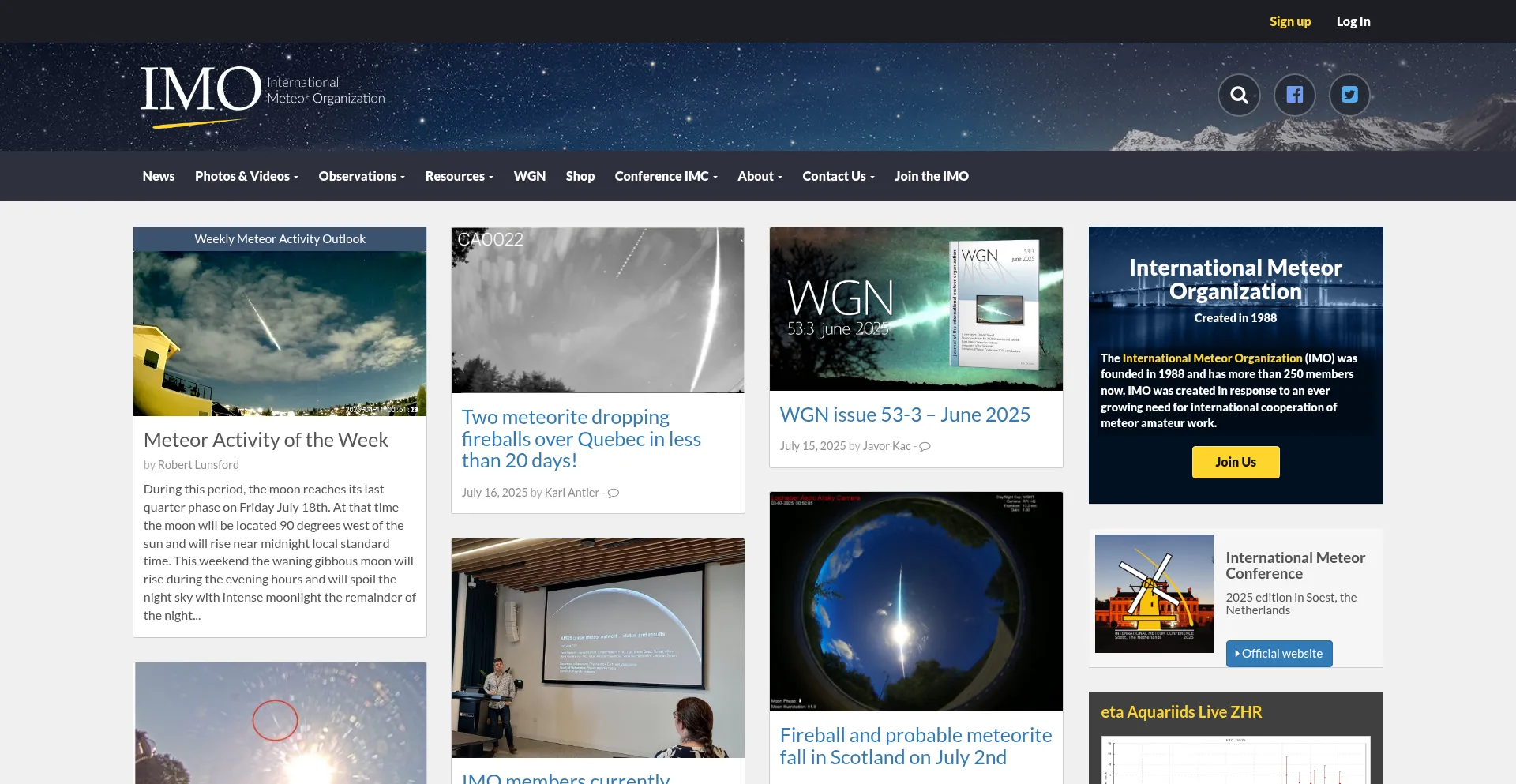Website screenshot of Imo.net