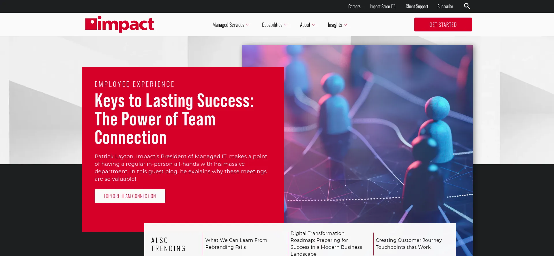 Website screenshot of Impactnetworking.com