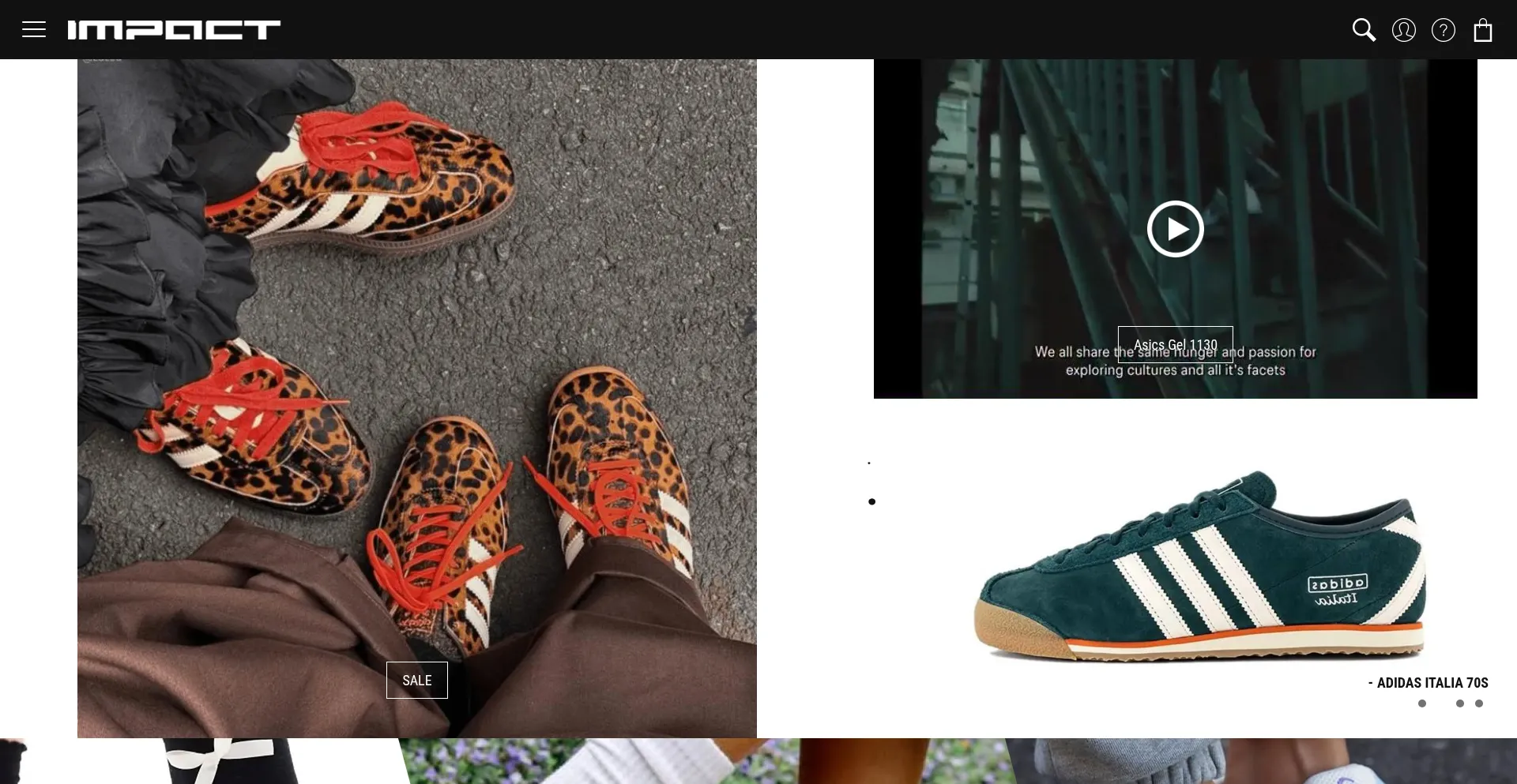 Website screenshot of Impactshoes.com