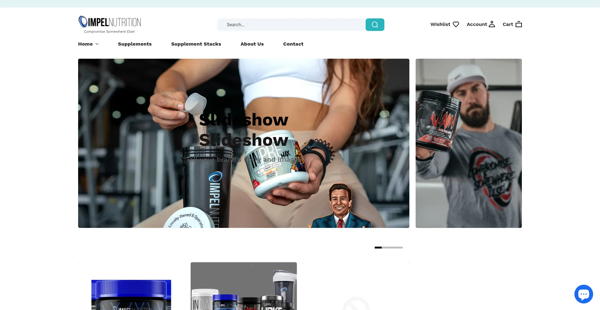 Website screenshot of Impelnutrition.com