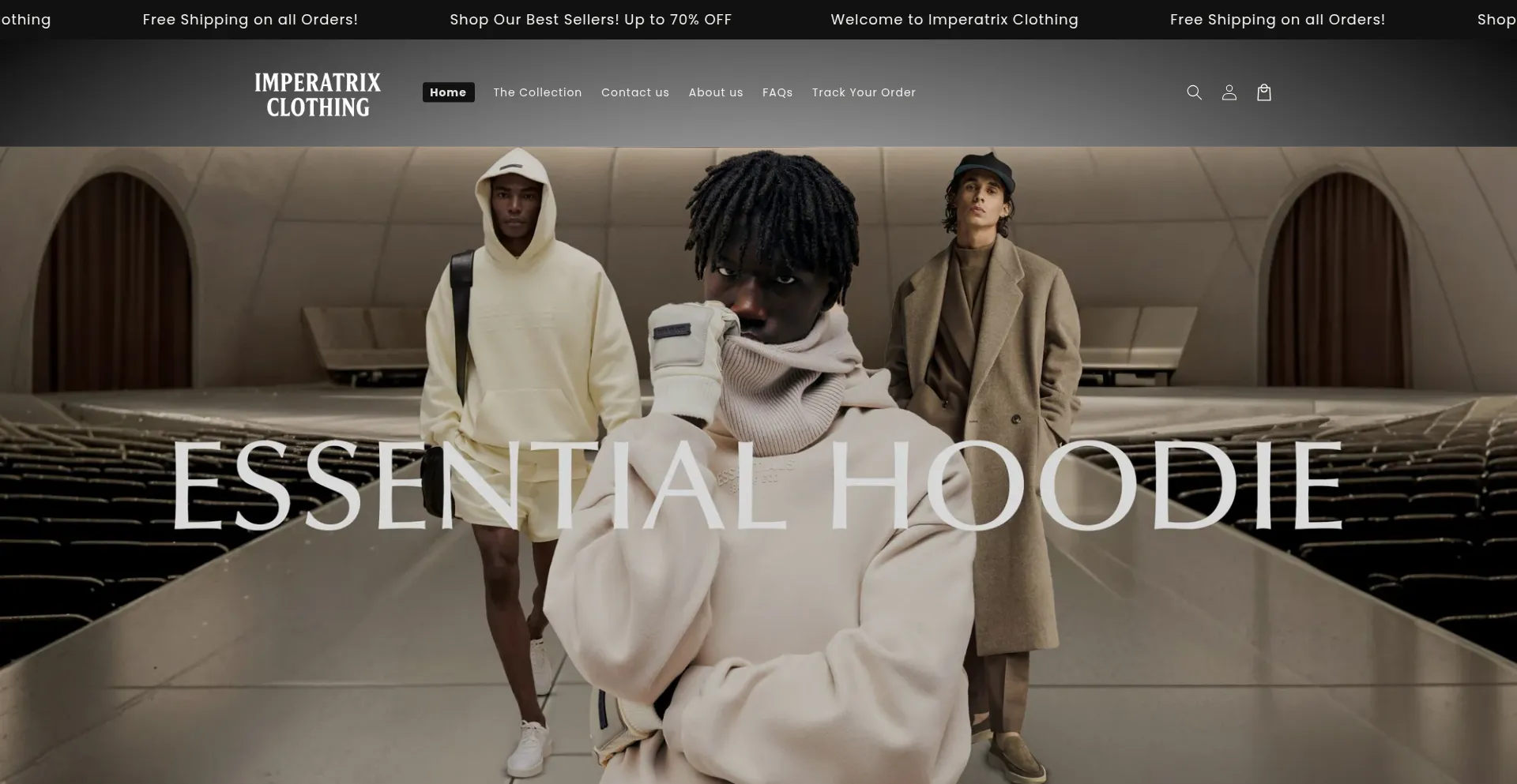 Website screenshot of Imperatrixclothing.com