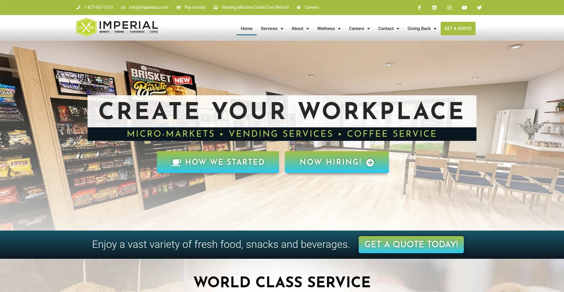 Website screenshot of Imperialco.com
