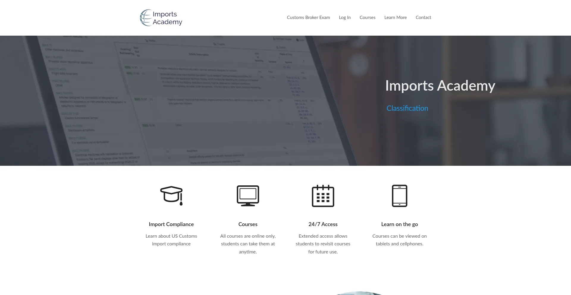 Website screenshot of Importsacademy.com