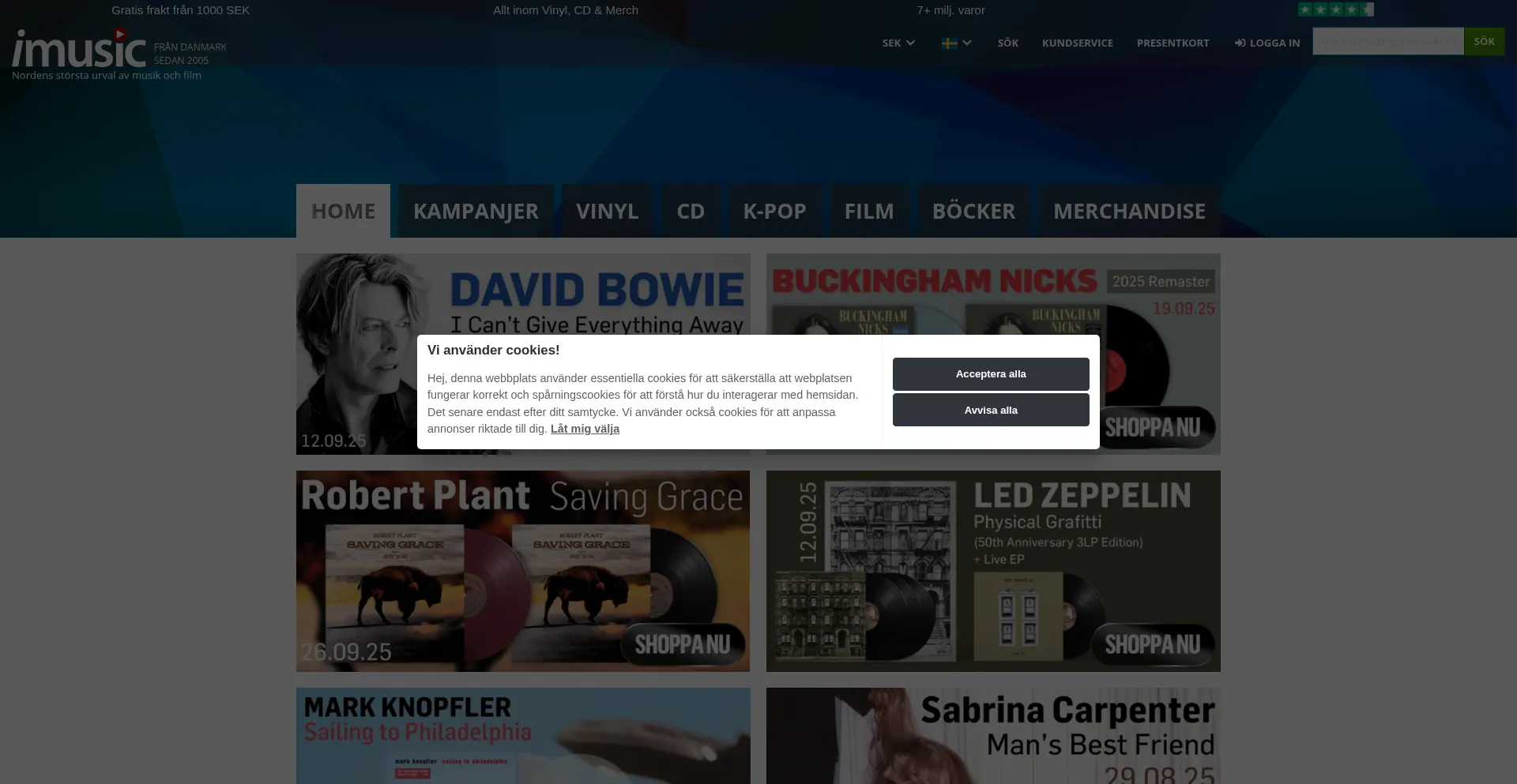Website screenshot of Imusic.se
