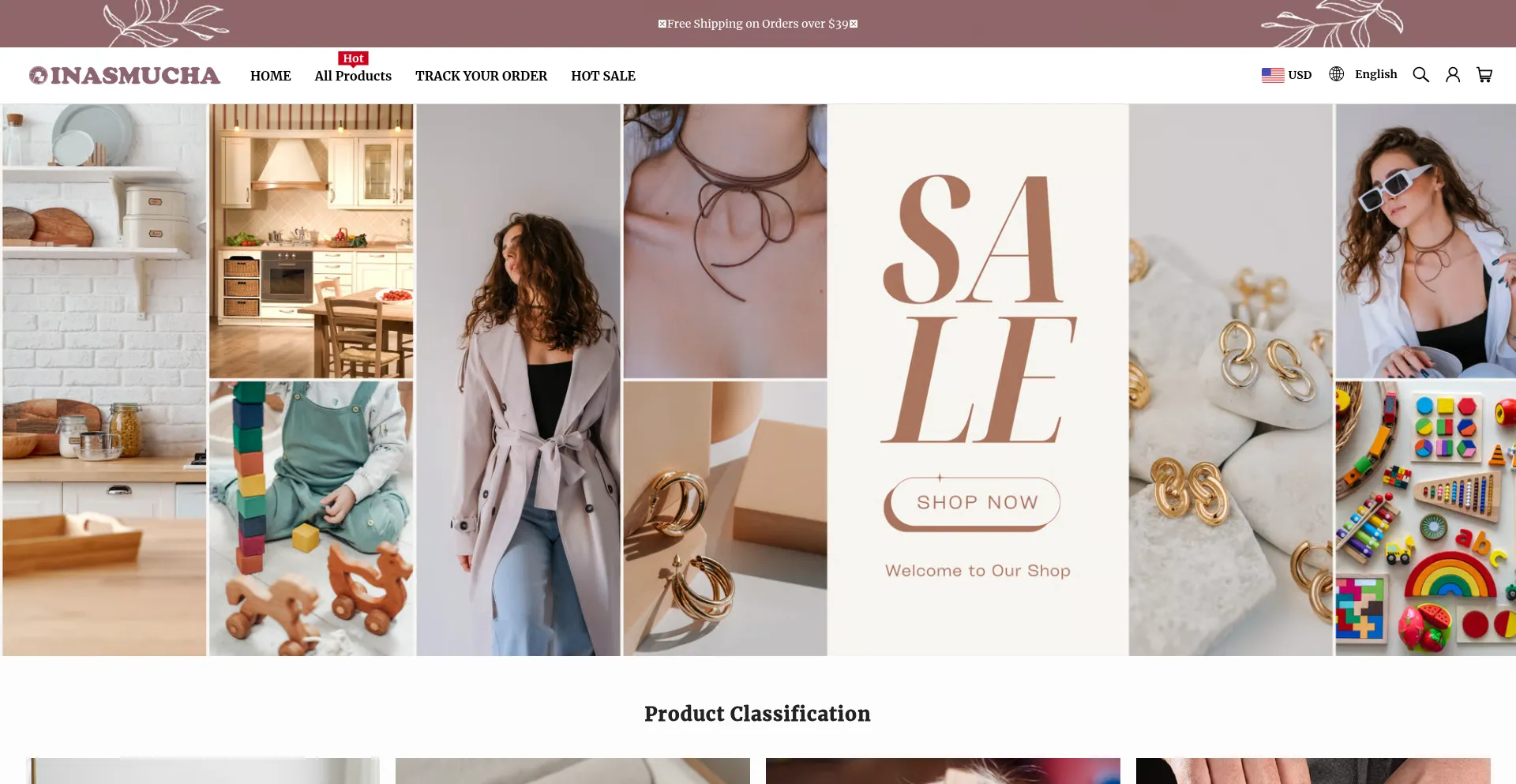 Website screenshot of Inasmucha.com