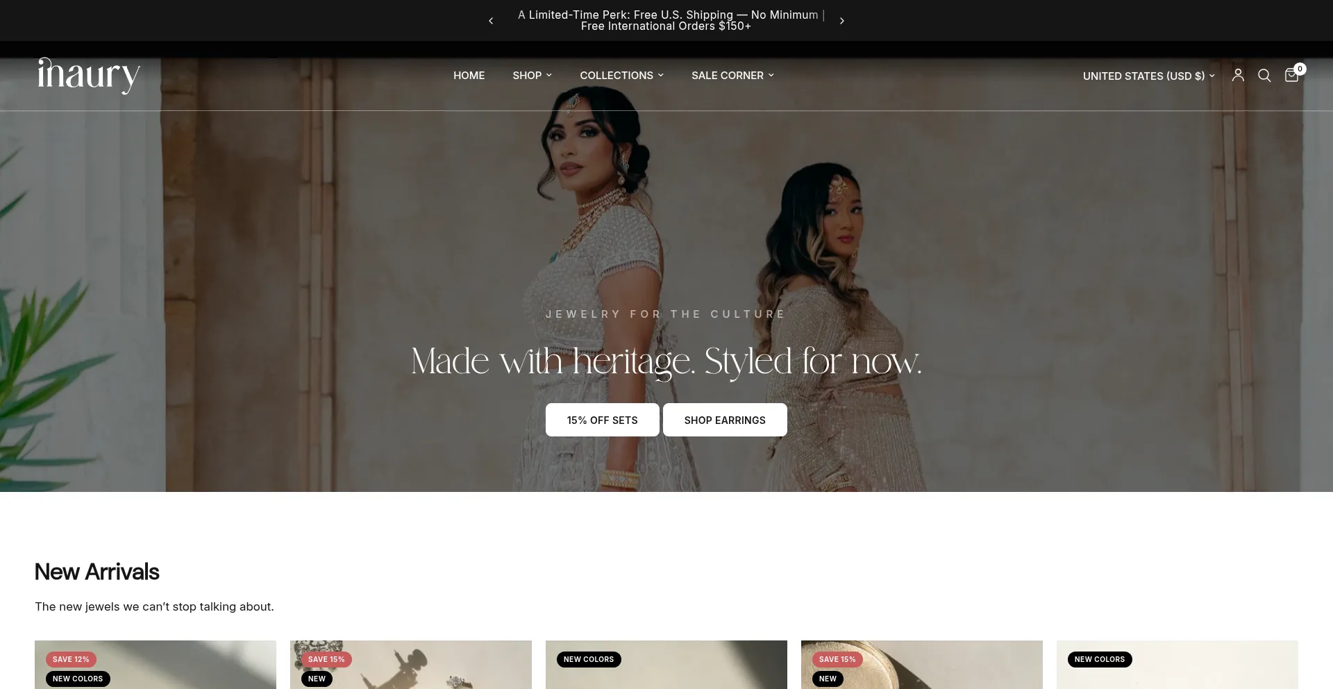 Website screenshot of Inaury.com
