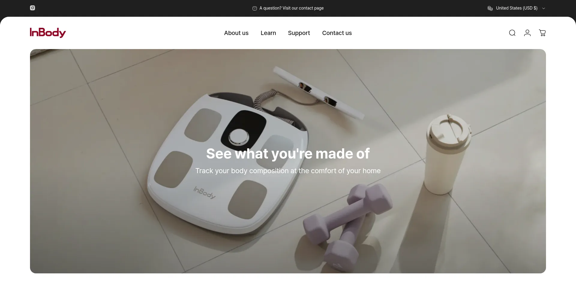 Website screenshot of Inbodyshop.com