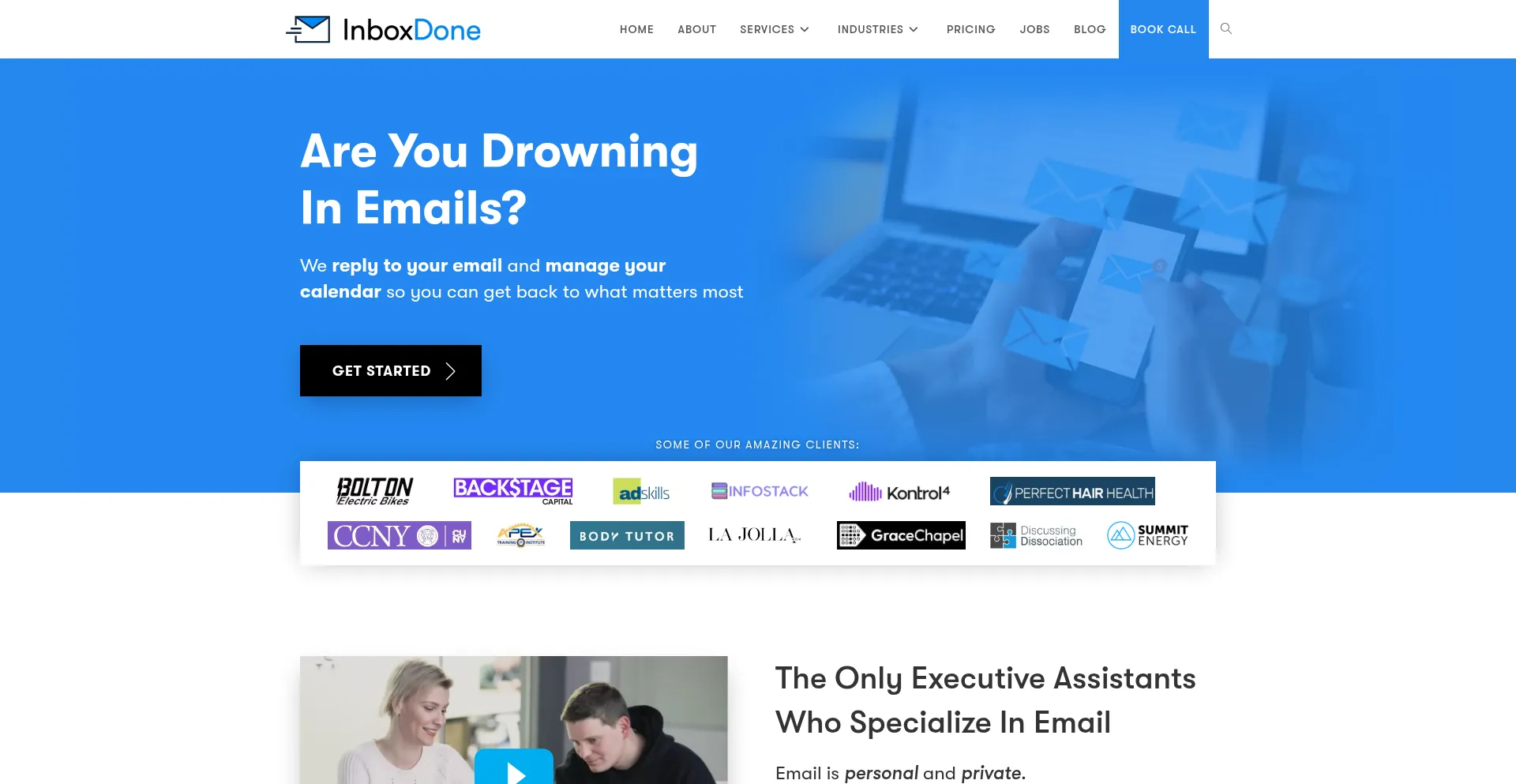 Website screenshot of Inboxwins.com