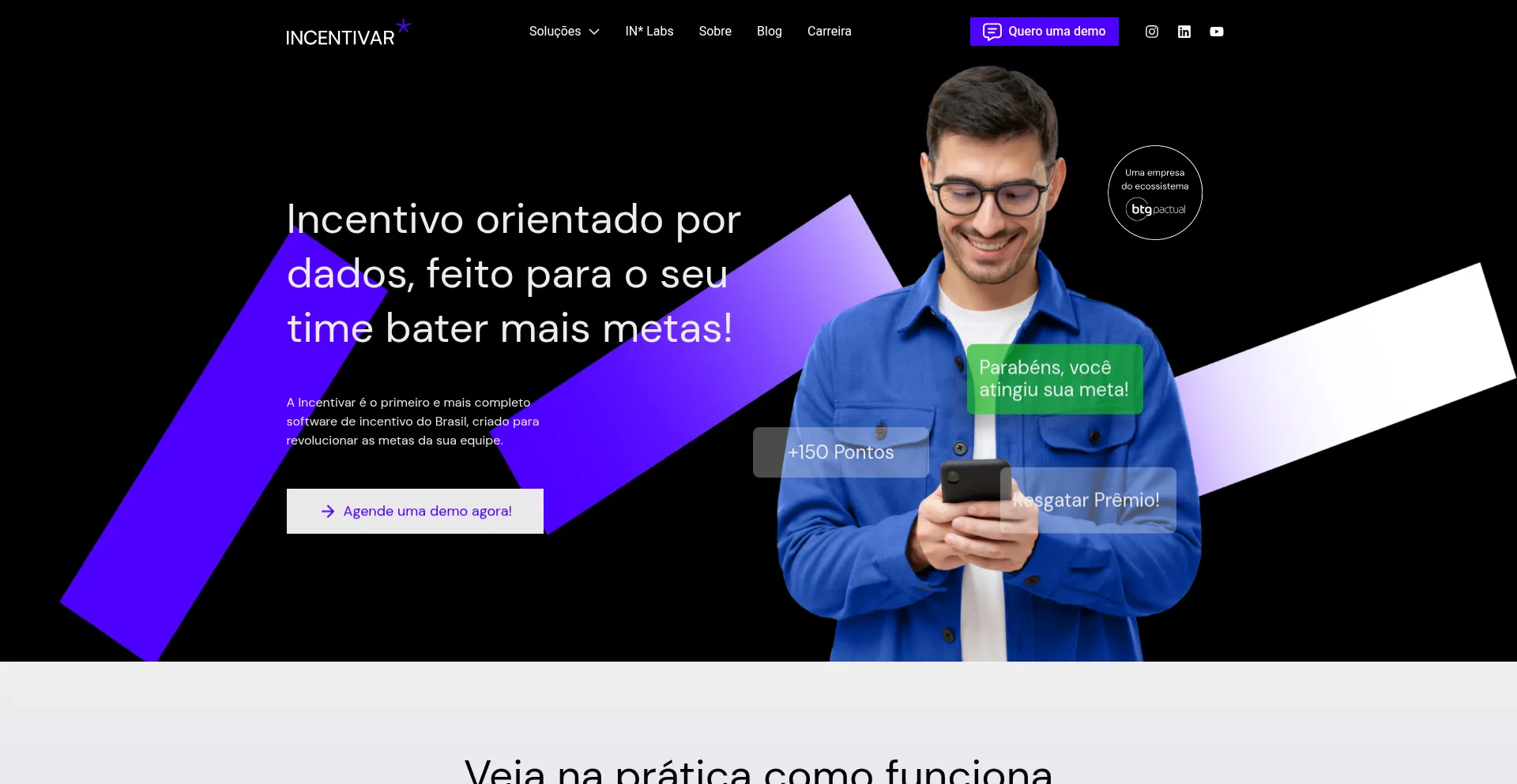 Website screenshot of Incentivar.io