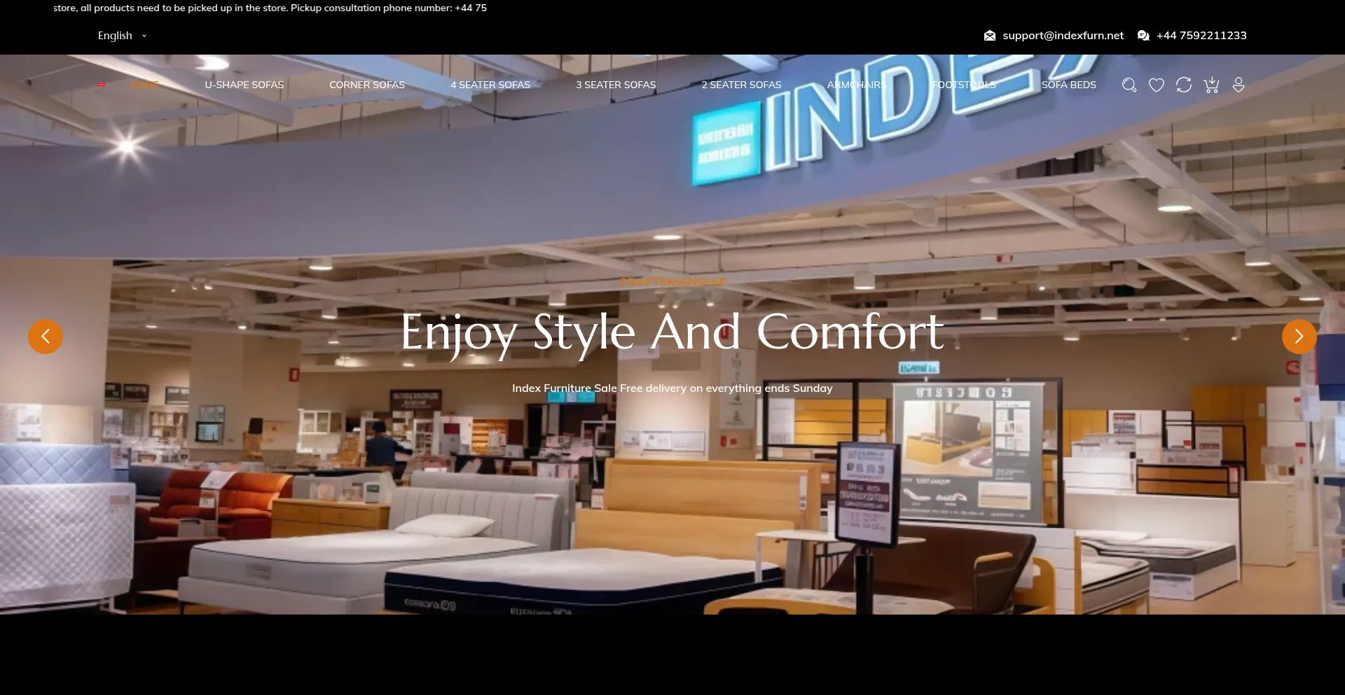 Website screenshot of Indexfurn.net