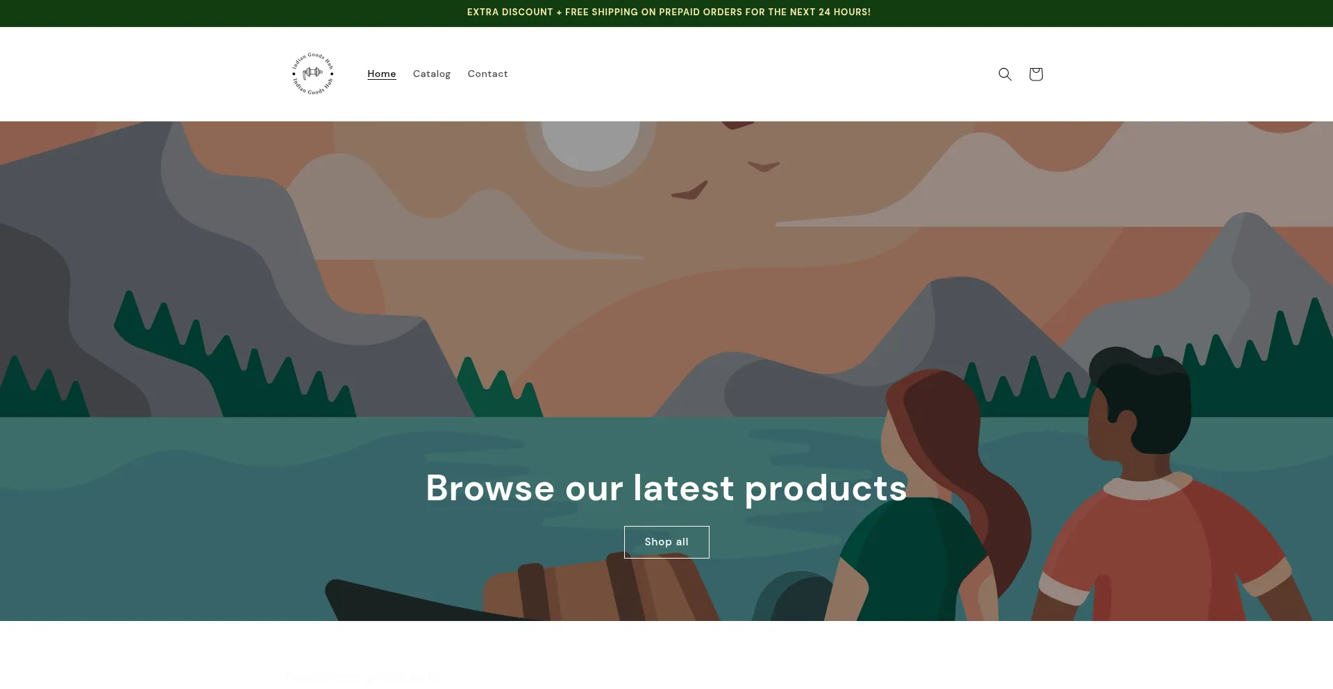 Website screenshot of Indiangoodshub.com