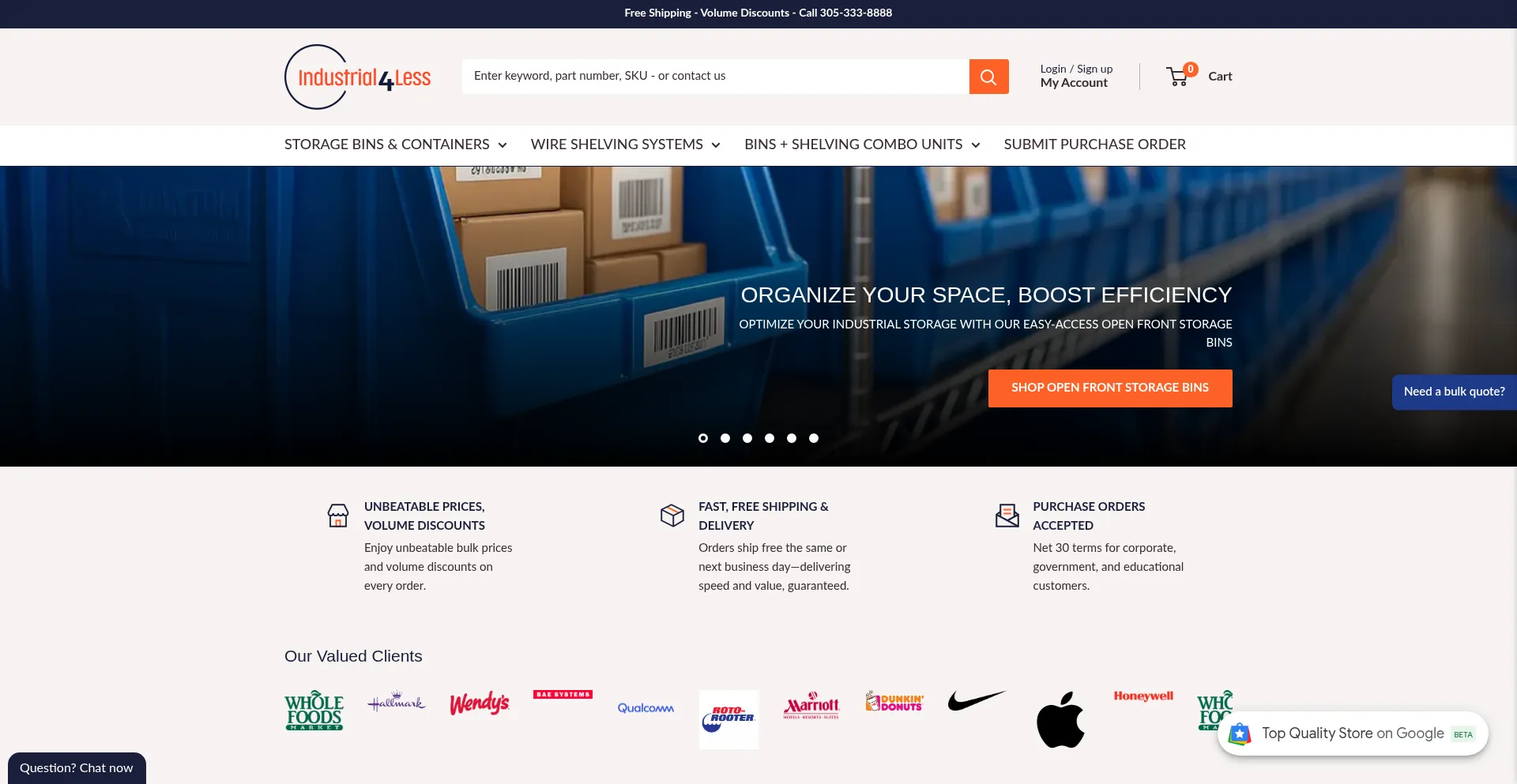 Website screenshot of Industrial4less.com