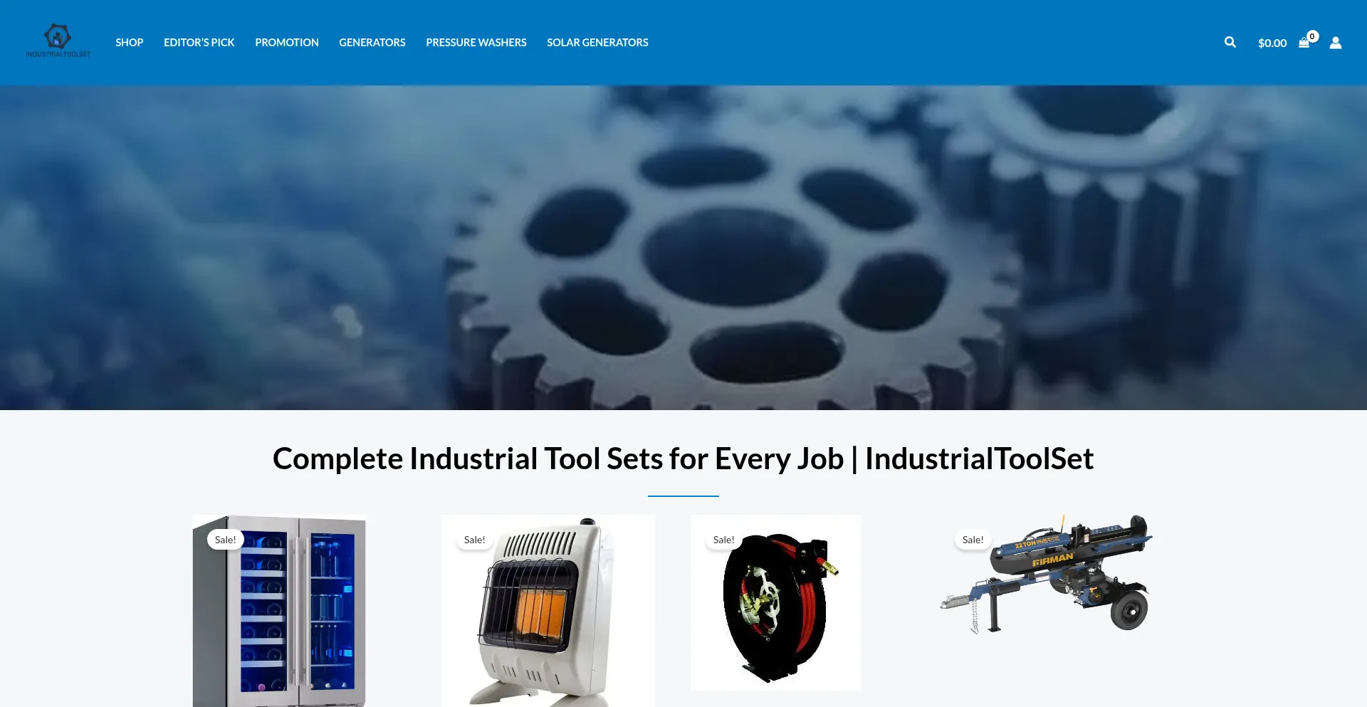 Website screenshot of Industrialtoolset.com