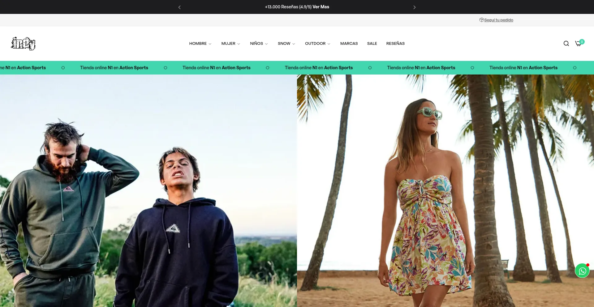 Website screenshot of Indy.com.ar