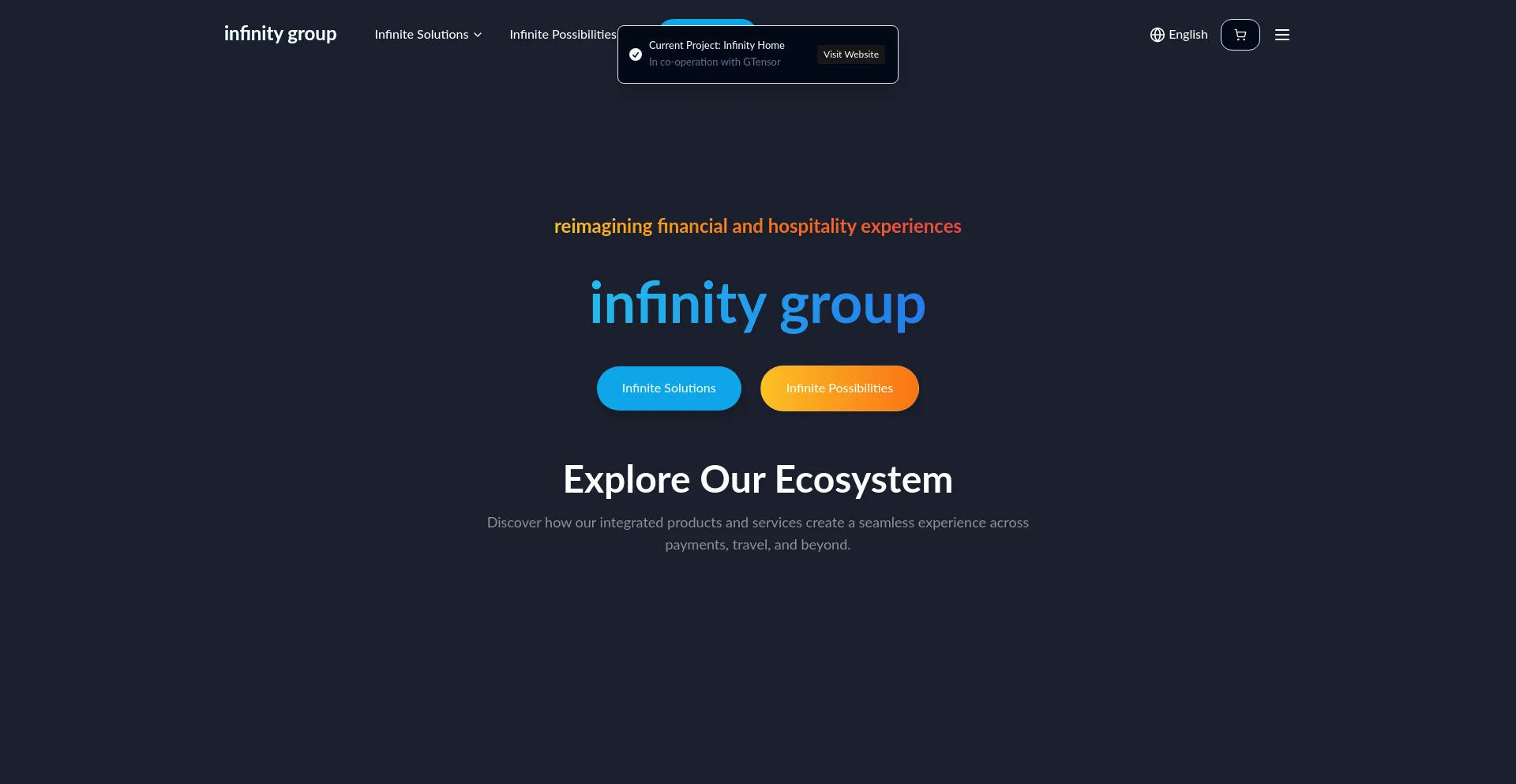 Website screenshot of Infinity-group.ai