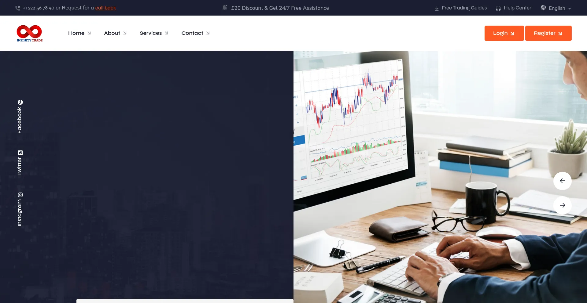 Website screenshot of Infinitytrade.ltd