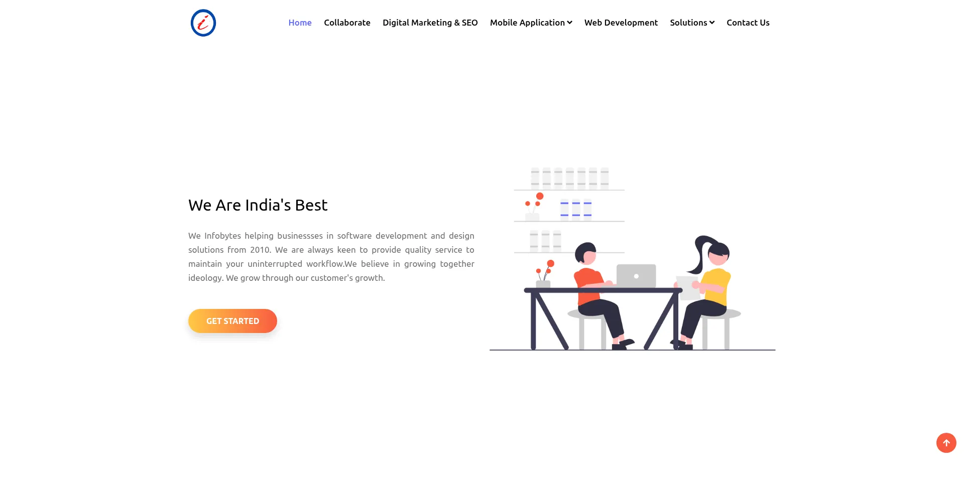 Website screenshot of Infobytes.dev