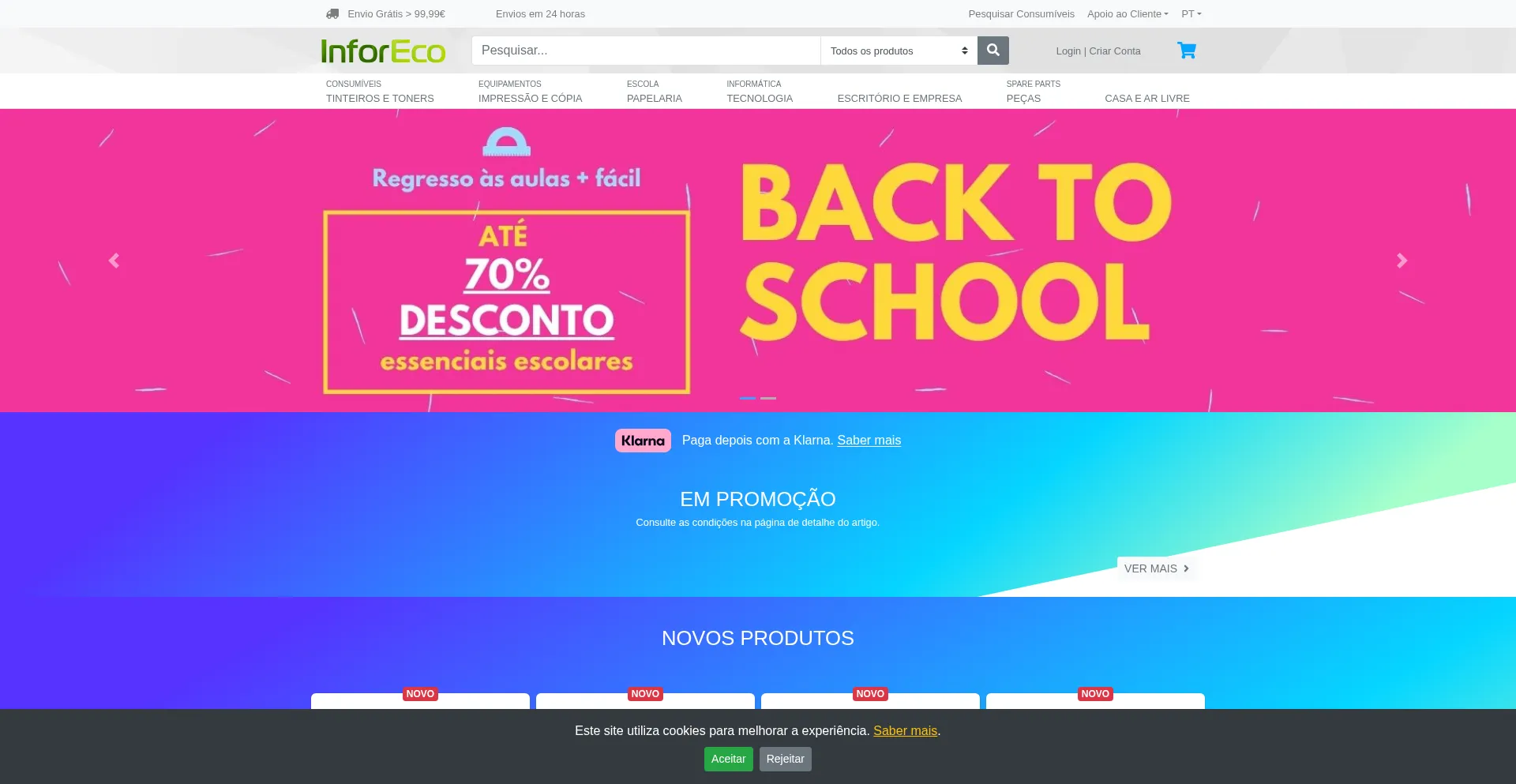 Website screenshot of Inforeco.com