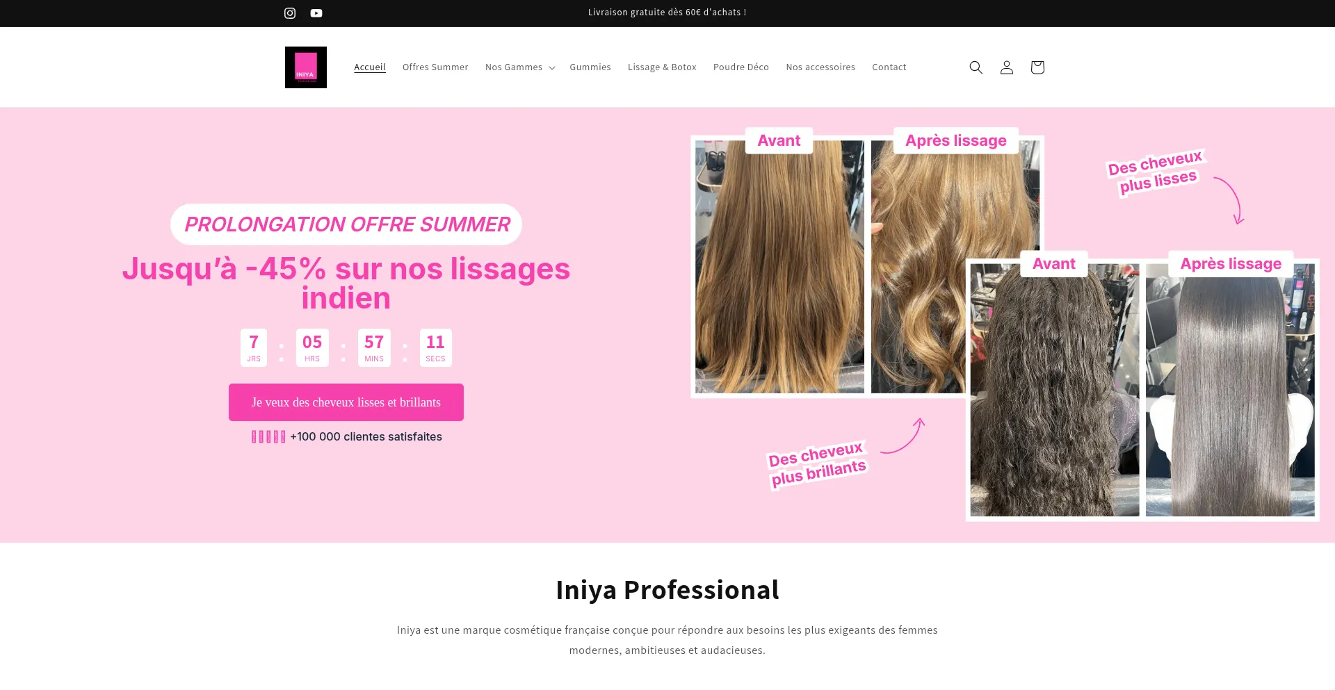 Website screenshot of Iniyaprofessional.com