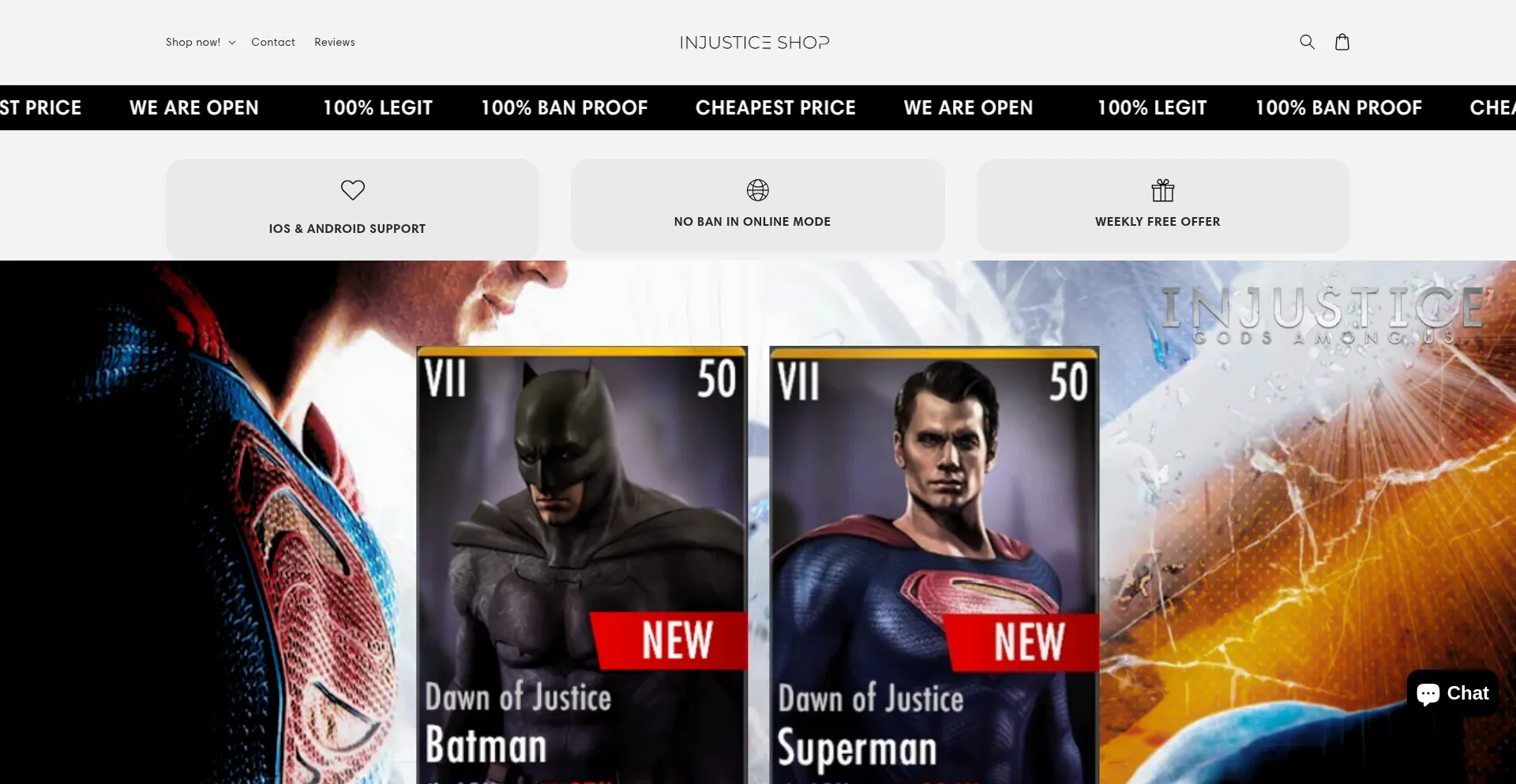 Website screenshot of Inj1.shop