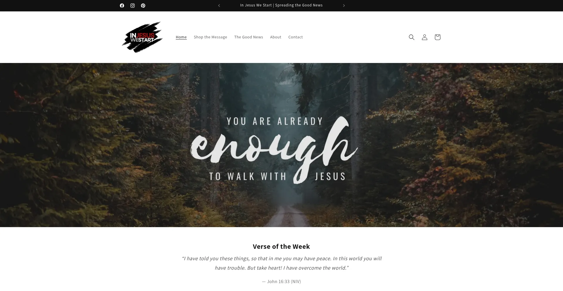 Website screenshot of Injesuswestart.com