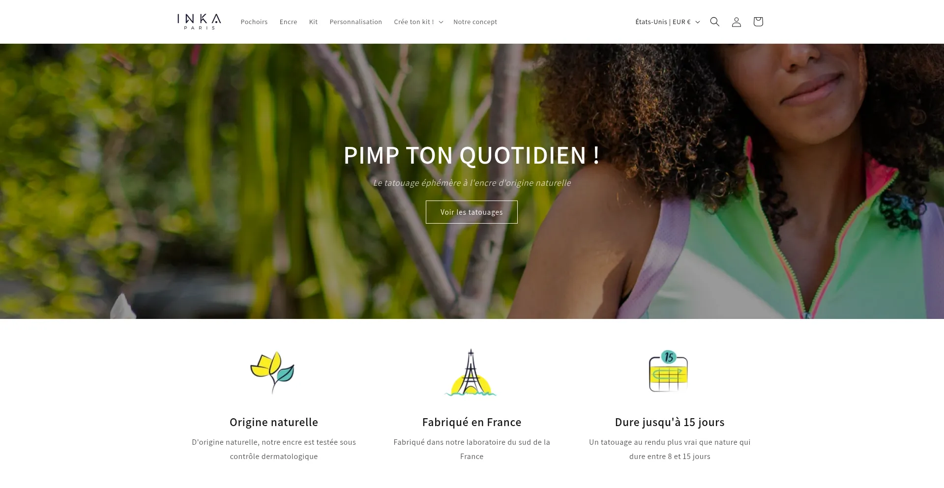 Website screenshot of Inkaparis.com