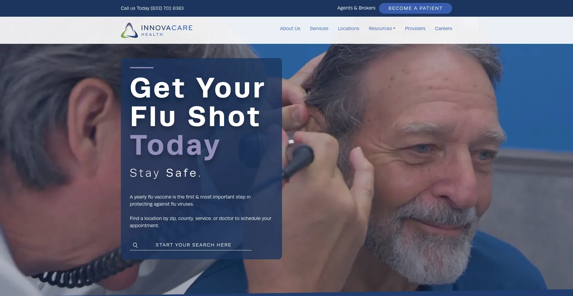 Website screenshot of Innovacarehealth.com
