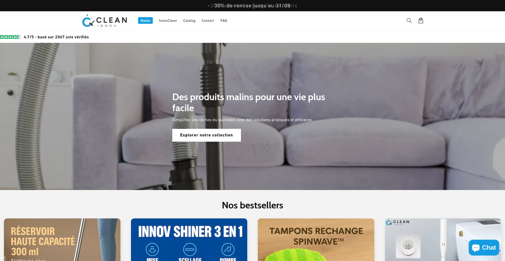 Website screenshot of Innovclean.com