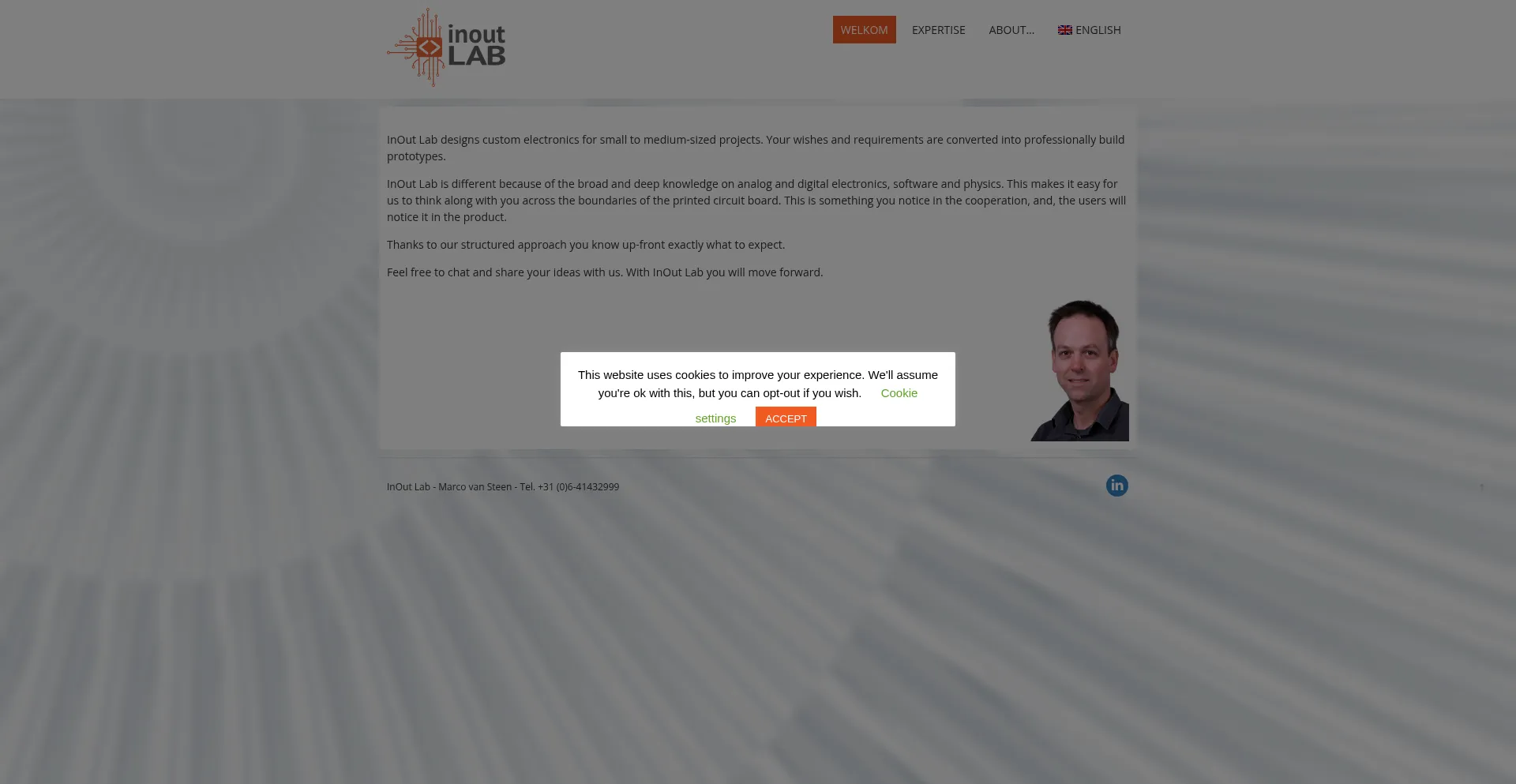 Website screenshot of Inoutlab.nl