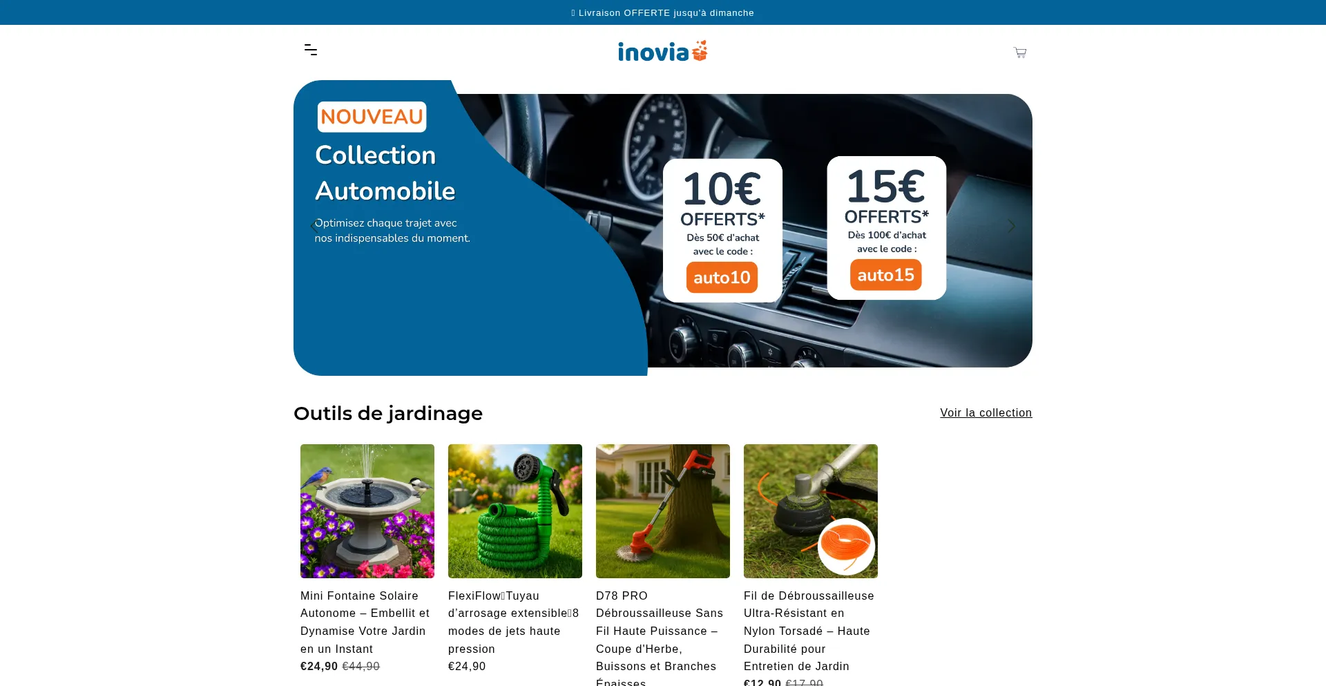 Website screenshot of Inovia-shop.com
